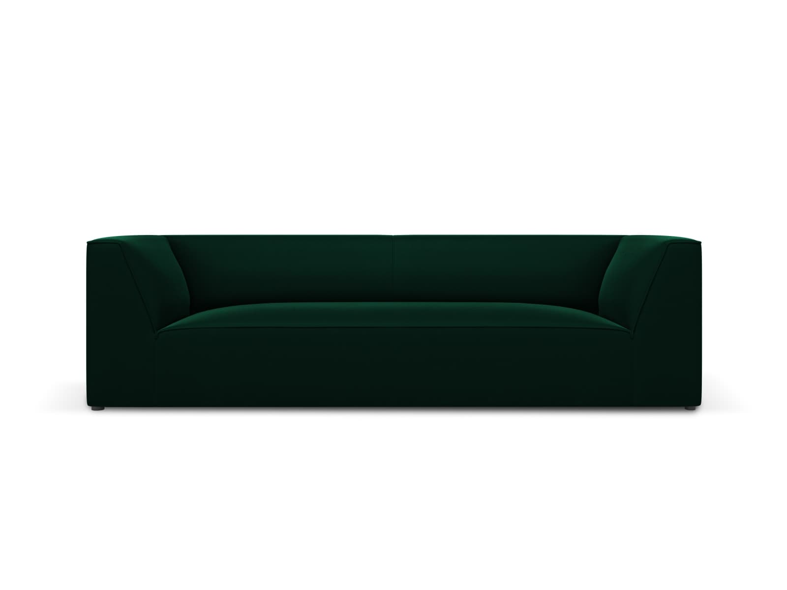 MICADONI Ruby soffa, 3 sittplatser - grön sammet och svart plast