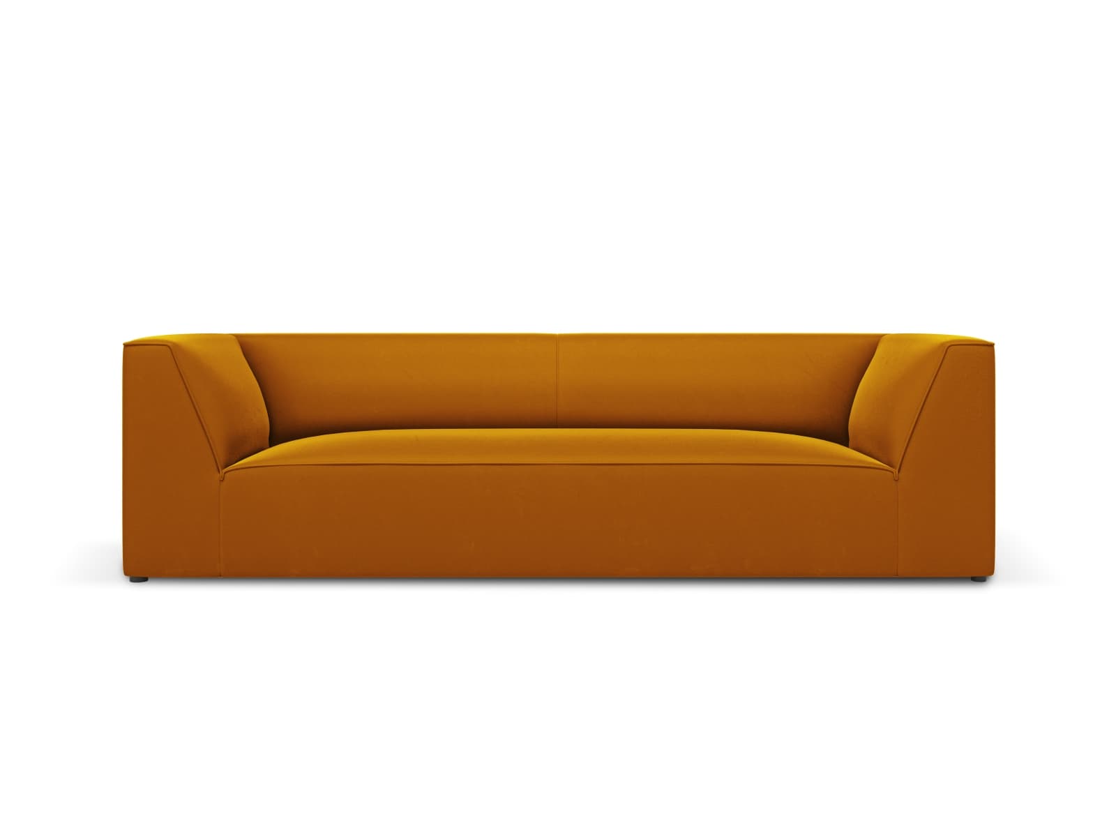 MICADONI Ruby soffa, 3 sittplatser - gul sammet och svart plast