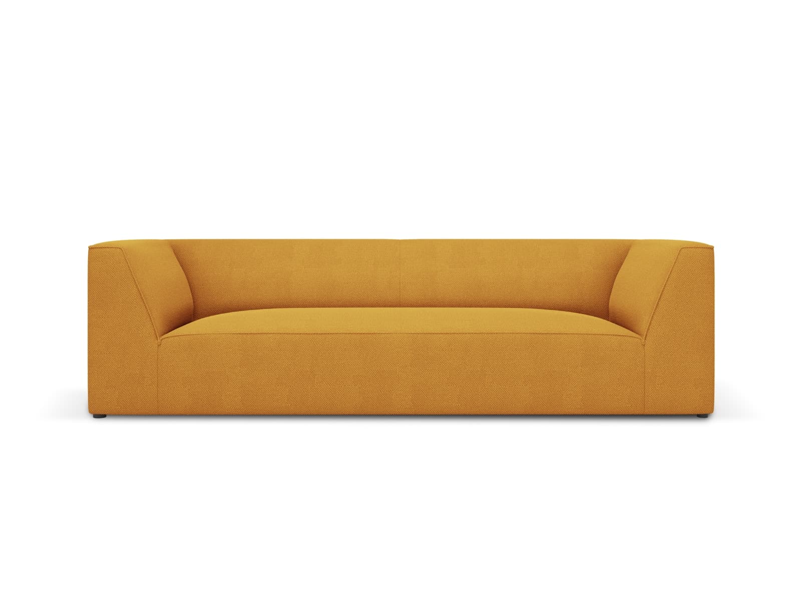 MICADONI Ruby soffa, 3 sittplatser - gult tyg och svart plast