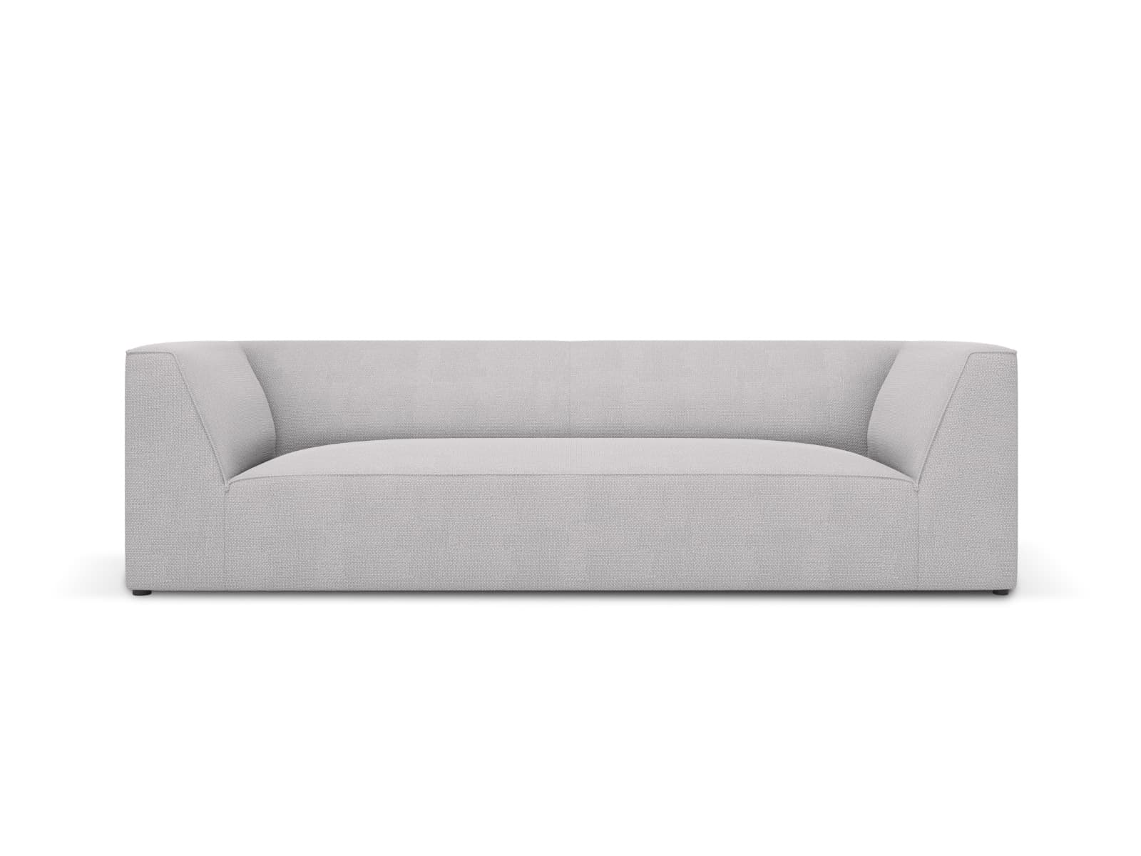 MICADONI Ruby soffa, 3 sittplatser - grått tyg och svart plast
