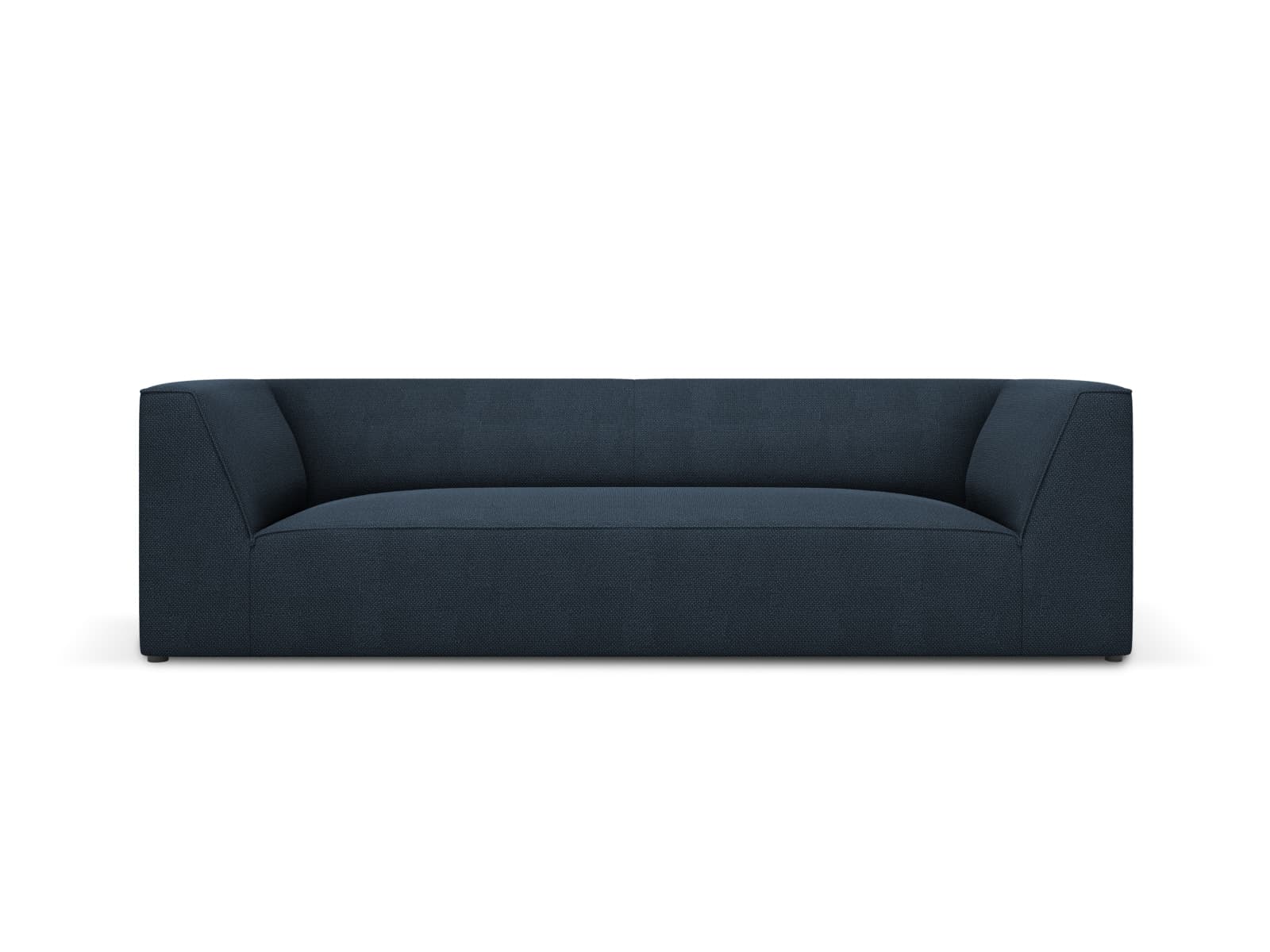 MICADONI Ruby soffa, 3 sittplatser - blått tyg och svart plast