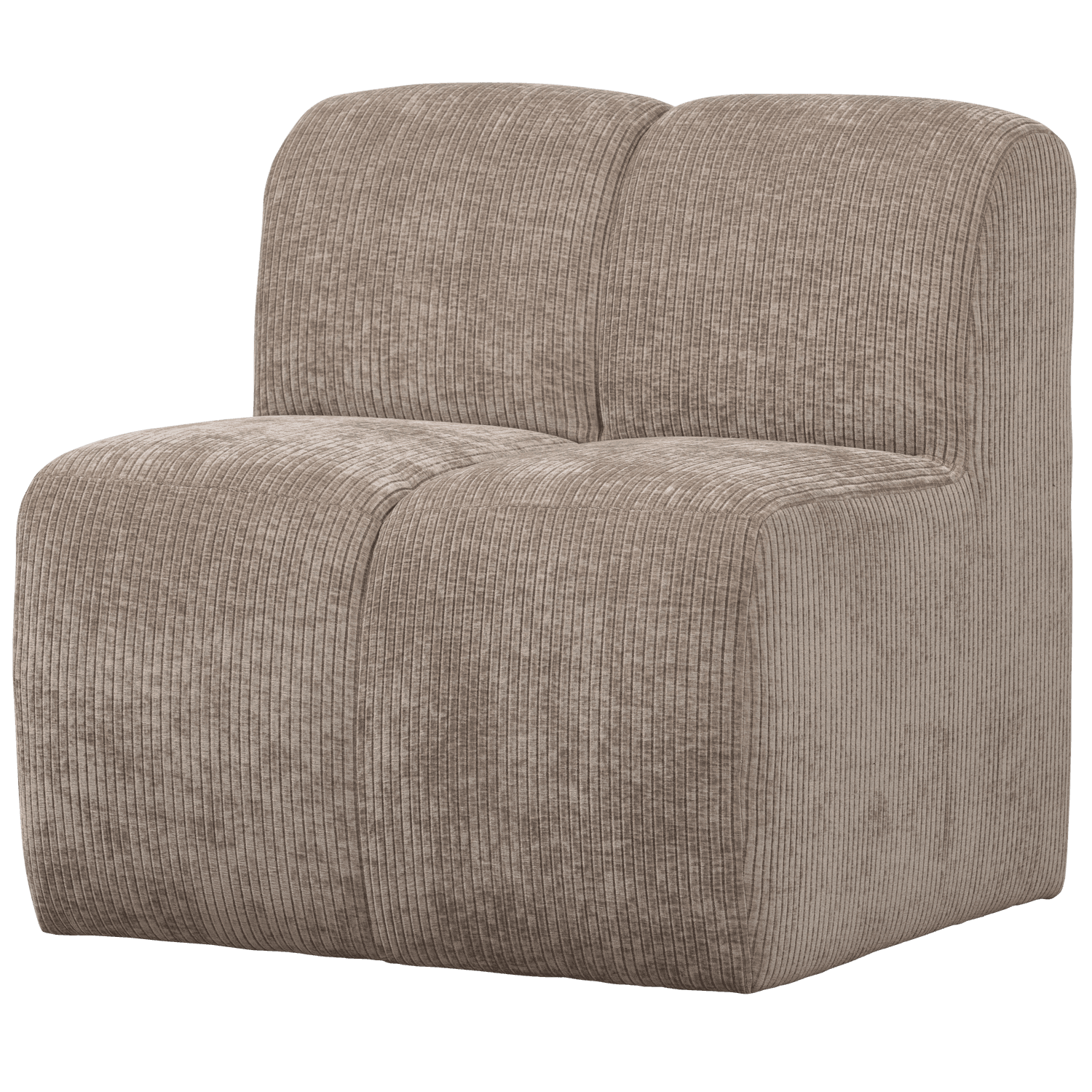 WOOOD MOJO MATBÄNK 84 CM MED RYGGSTÖD I RIBBATT TYG MÖRK SAND