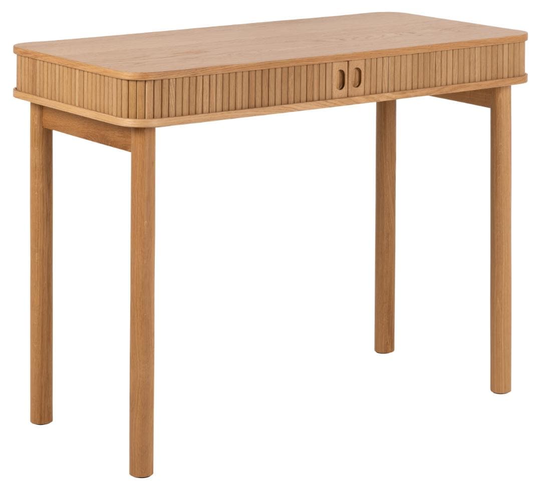 ACT NORDIC Langley skrivbord, m. spjälfront och 2 skjutdörrar - naturlig ekfaner och ek (100x50x75)