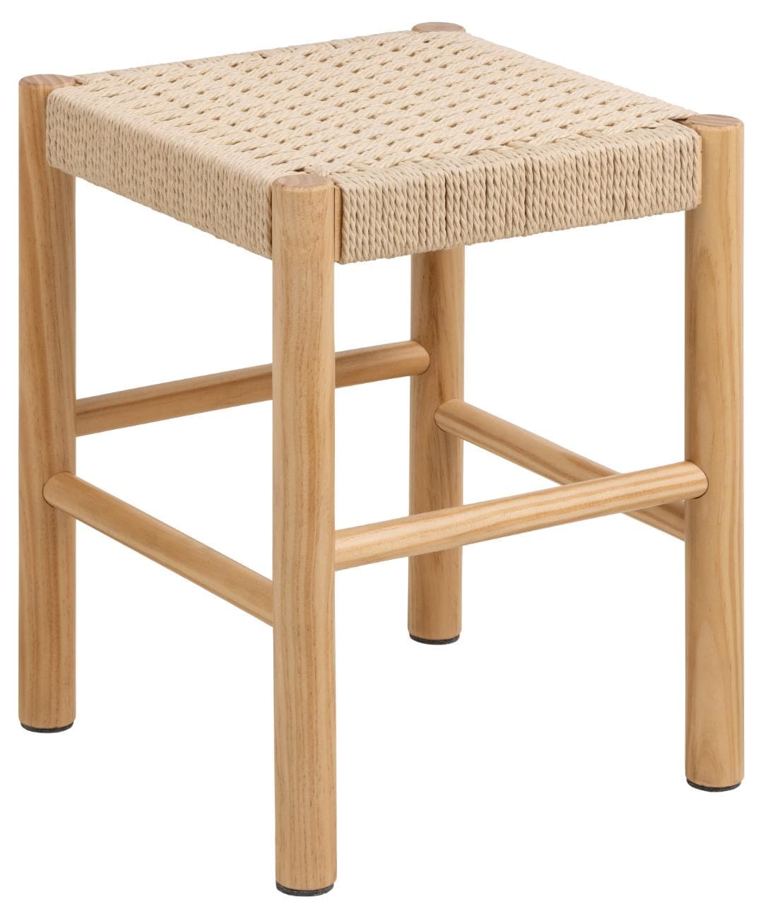 ACT NORDIC Alvin pall, med vävt mönster - off-white pappersrotning och naturlig furu (35x35)