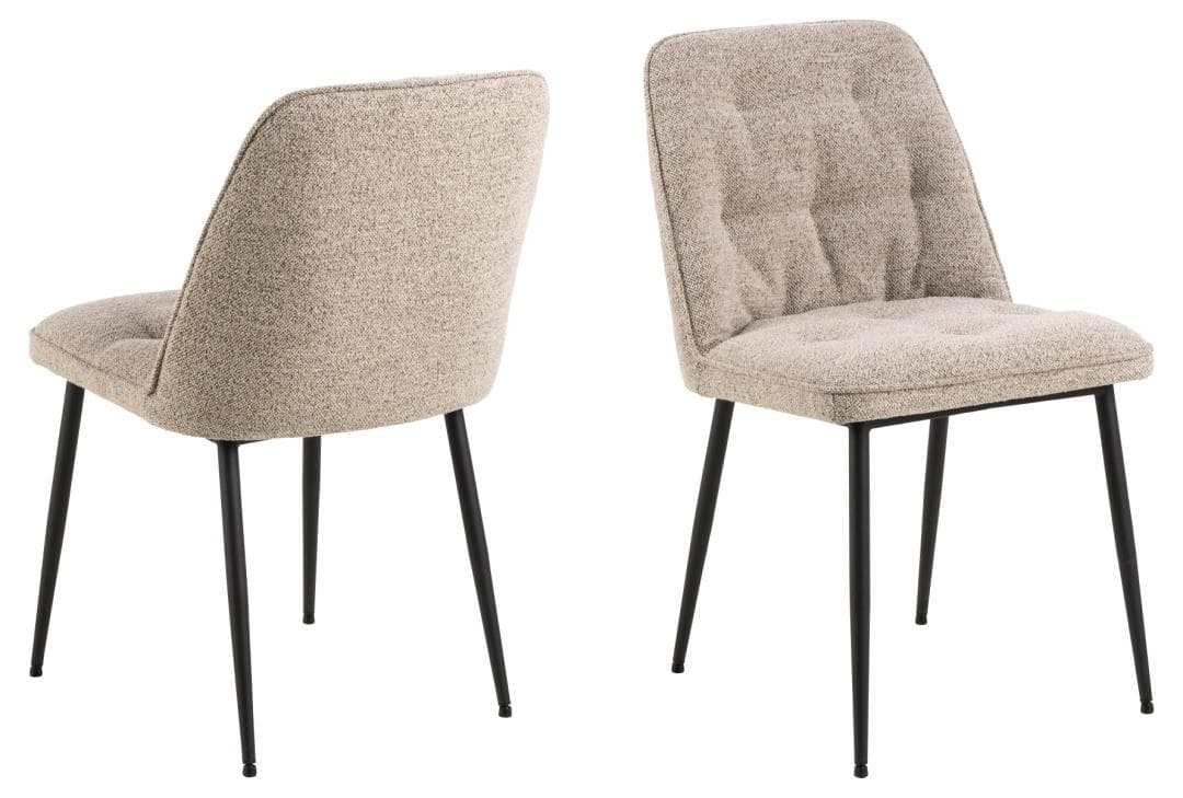 ACT NORDIC Brooke matstol - beige tyg och svart stål