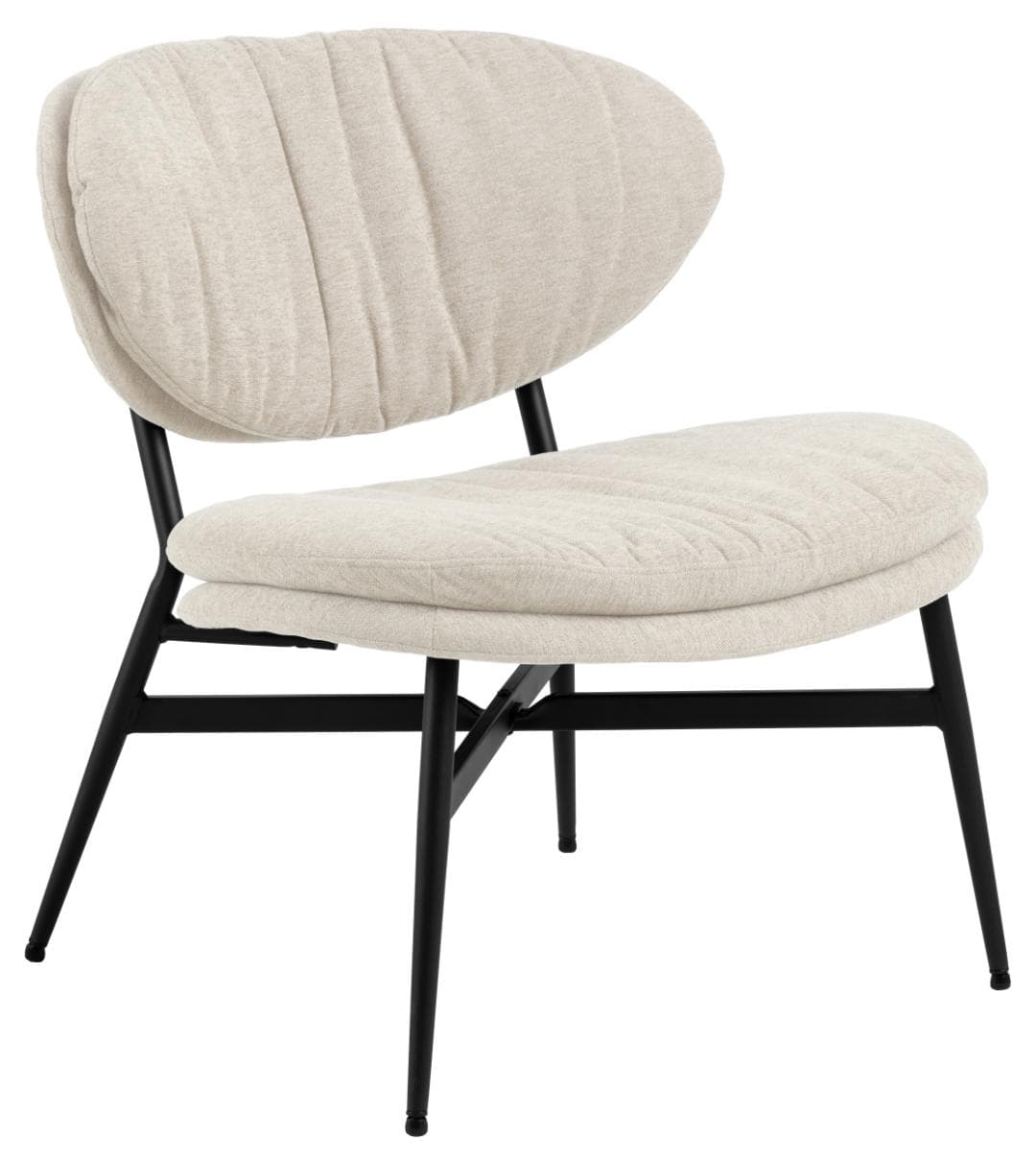 ACT NORDIC Burma loungestol - beige tyg och mattsvart stål