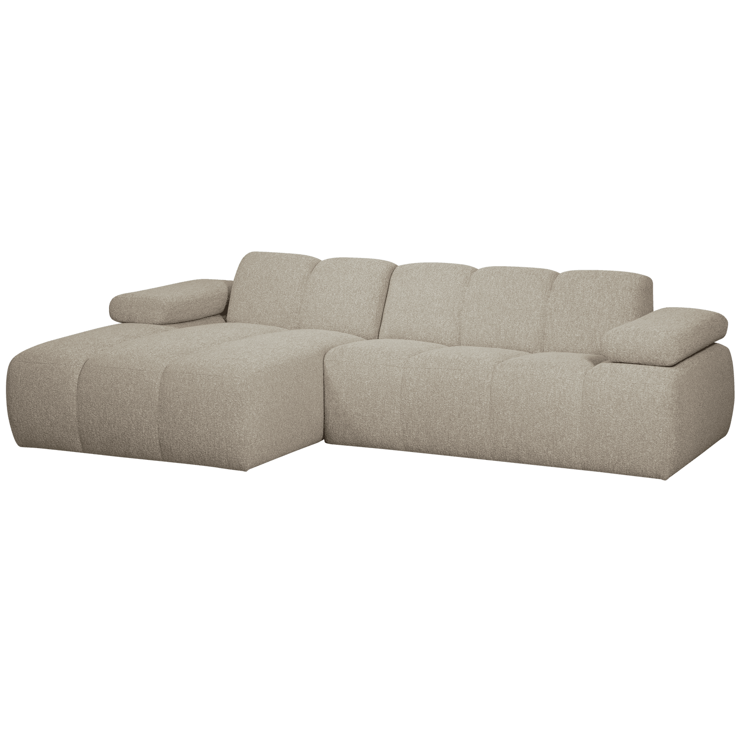 WOOOD MOJO Schäslong Lång Soffa Vänster Boucle Beige Melerad