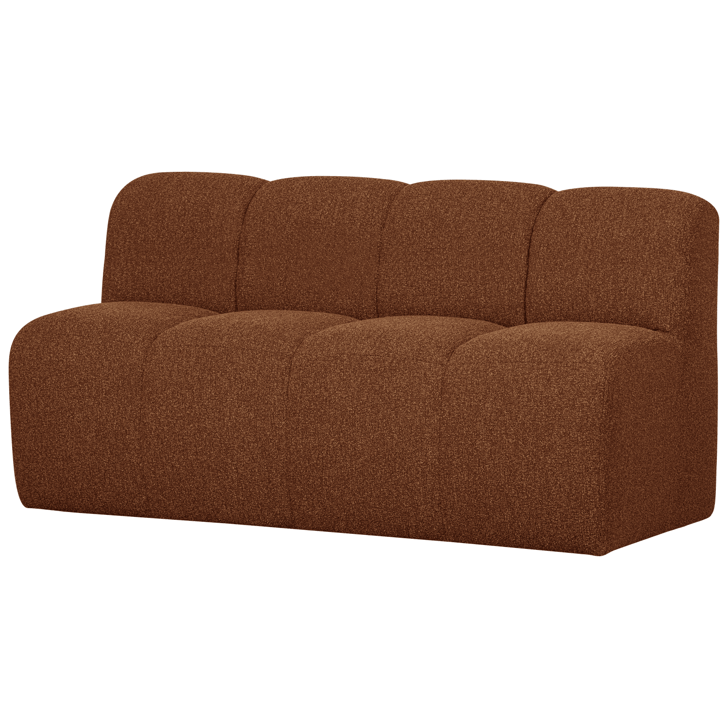 WOOOD MOJO MATBÄNK 164 CM MED RYGGSTÖD BOUCLE RUSTIKT BRUN MEL