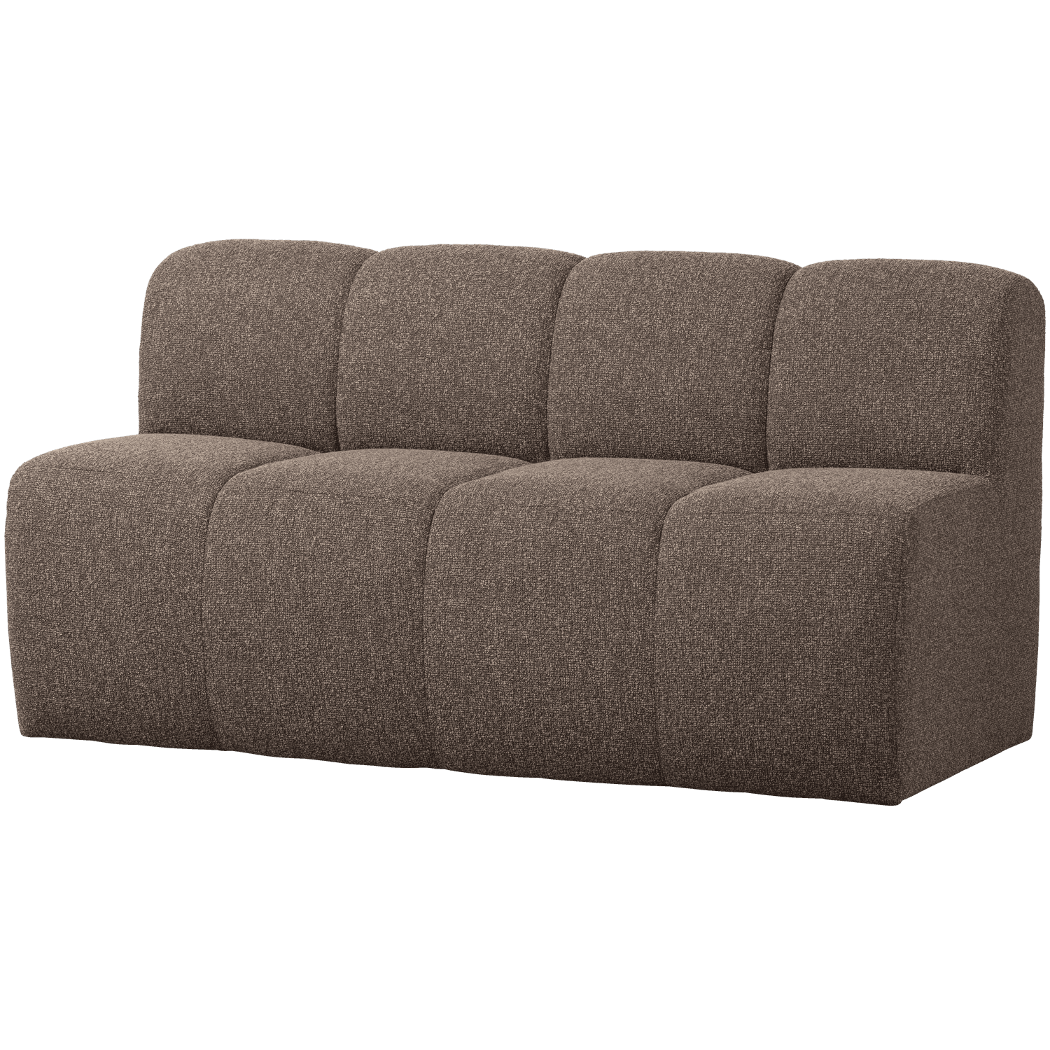 WOOOD MOJO MATBÄNK 164 CM MED RYGGSTÖD BOUCLE BRUN MELANGE