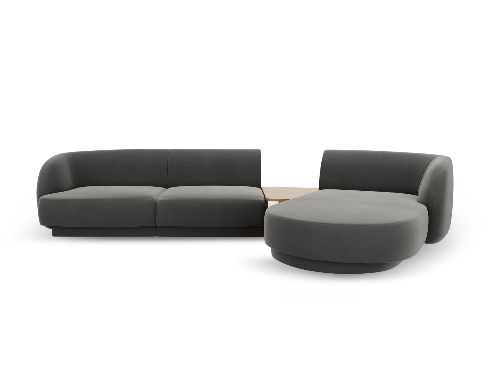 MICADONI  Modulsoffa i sammet höger, "Miley", 3 sitsar, 300x145x70