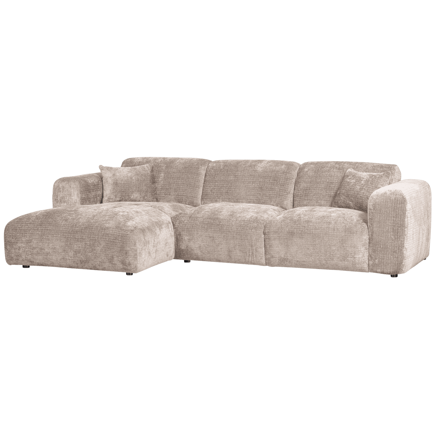WOOOD CLOUD Schäslongsoffa Vänster Chenille Naturlig
