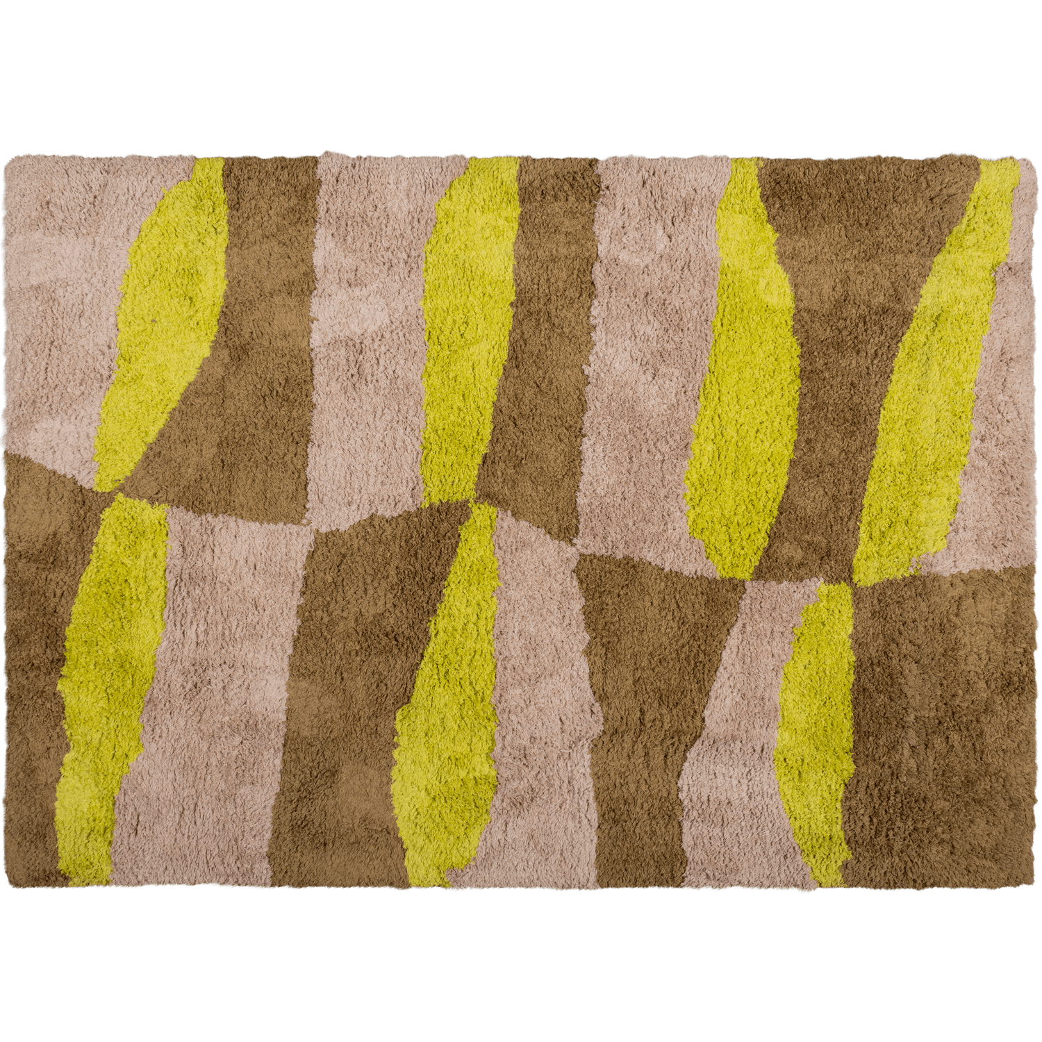 WOOOD MUSA MATTA GRAFISK DESIGN NATURLIG/GUL 170x240CM