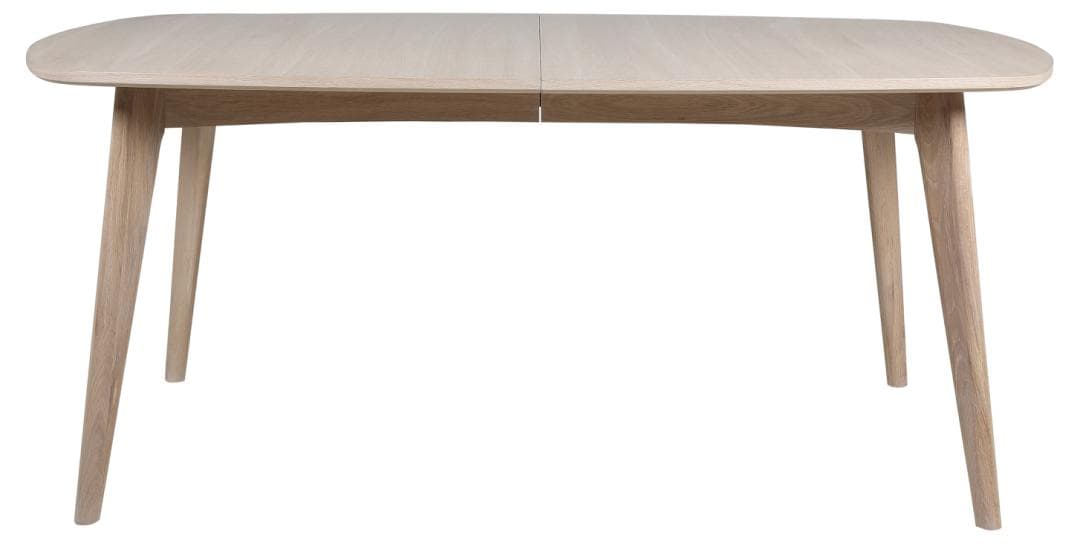 ACT NORDIC Marte rektangulärt matbord, Skiva vitpigmenterad oljad ekfaner, Stomme vitpigmenterad oljad ek med förberedelse för iläggsskivor, 180x102x76 cm