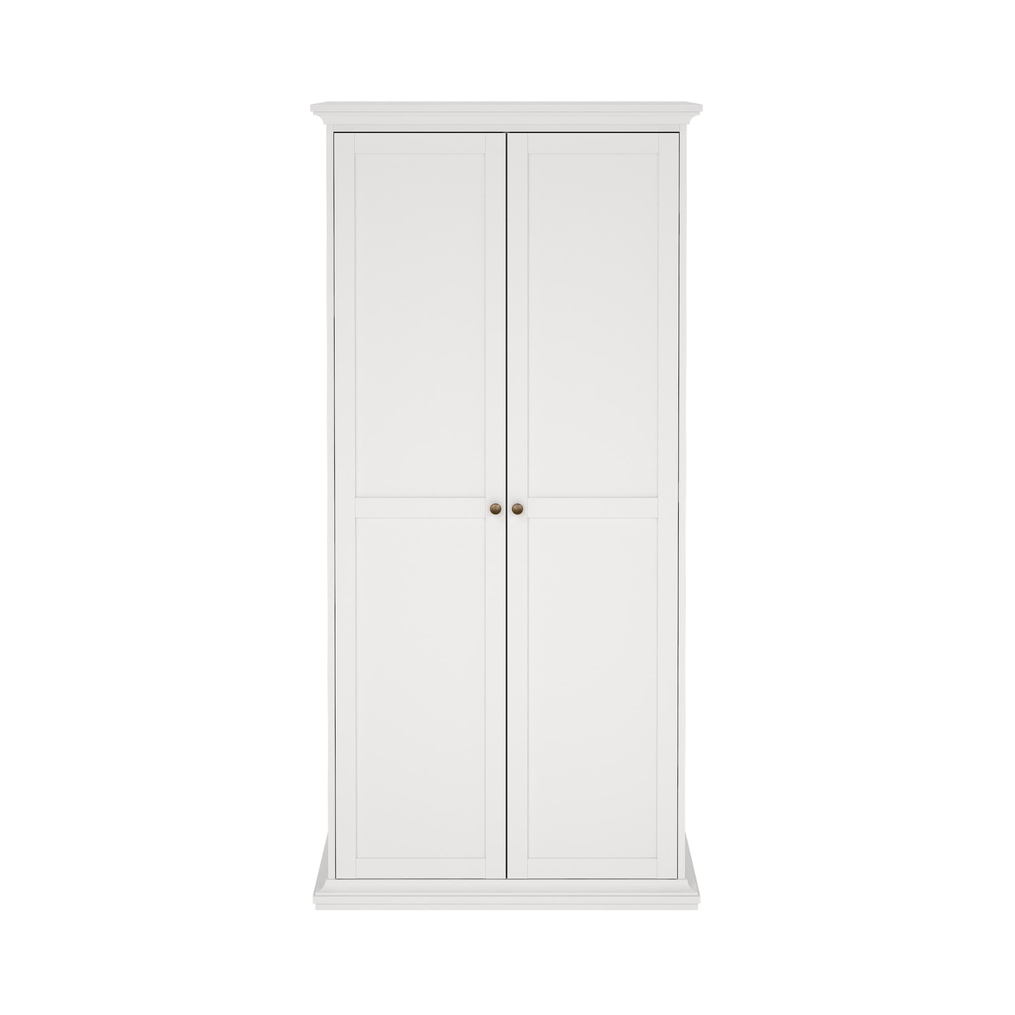 TVILUM paris garderob - vit laminat, 2 dörrar, med 4 hyllor