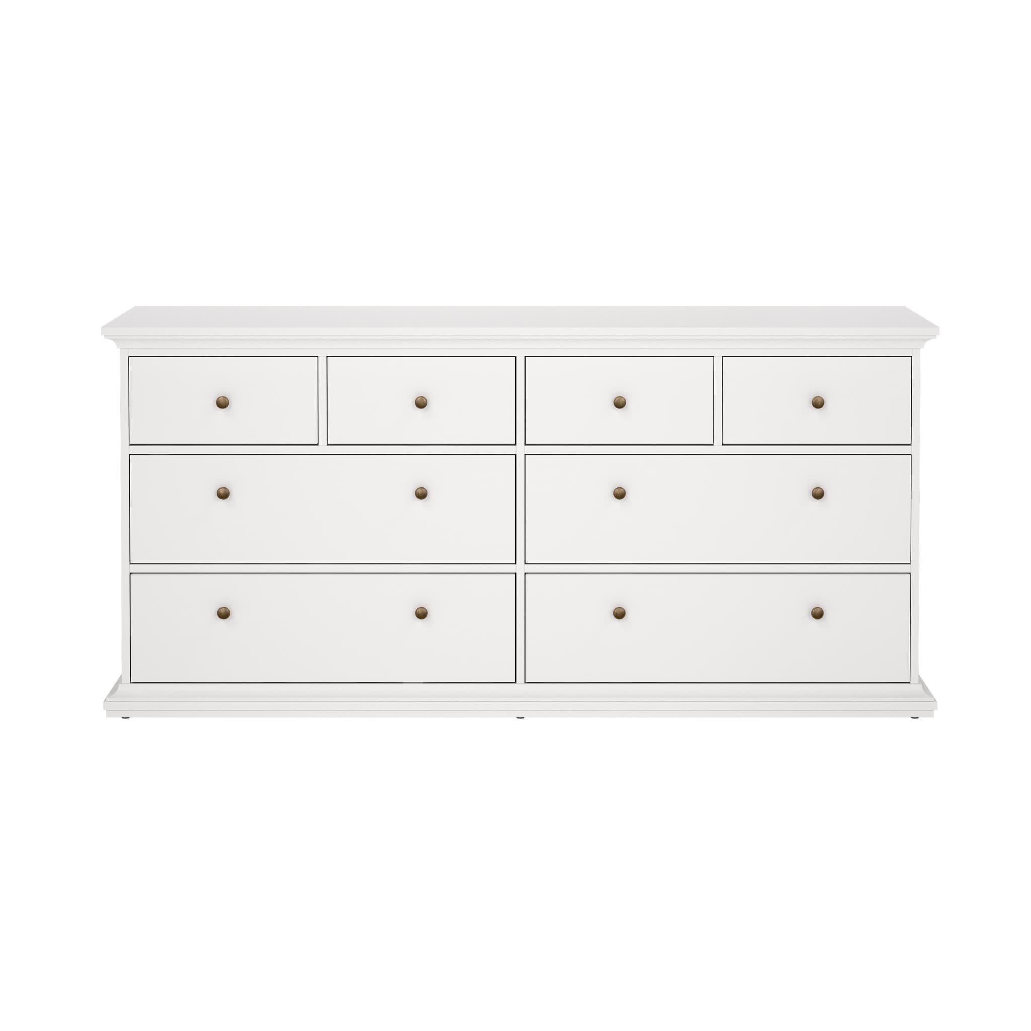 TVILUM paris byrå - vit laminat, 8 lådor