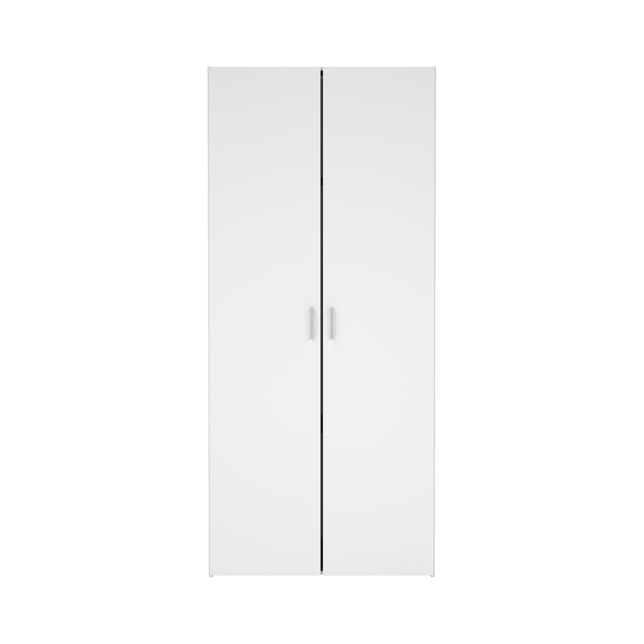 TVILUM space garderobsskåp - vit laminat, 2 dörrar och 2 hyllor