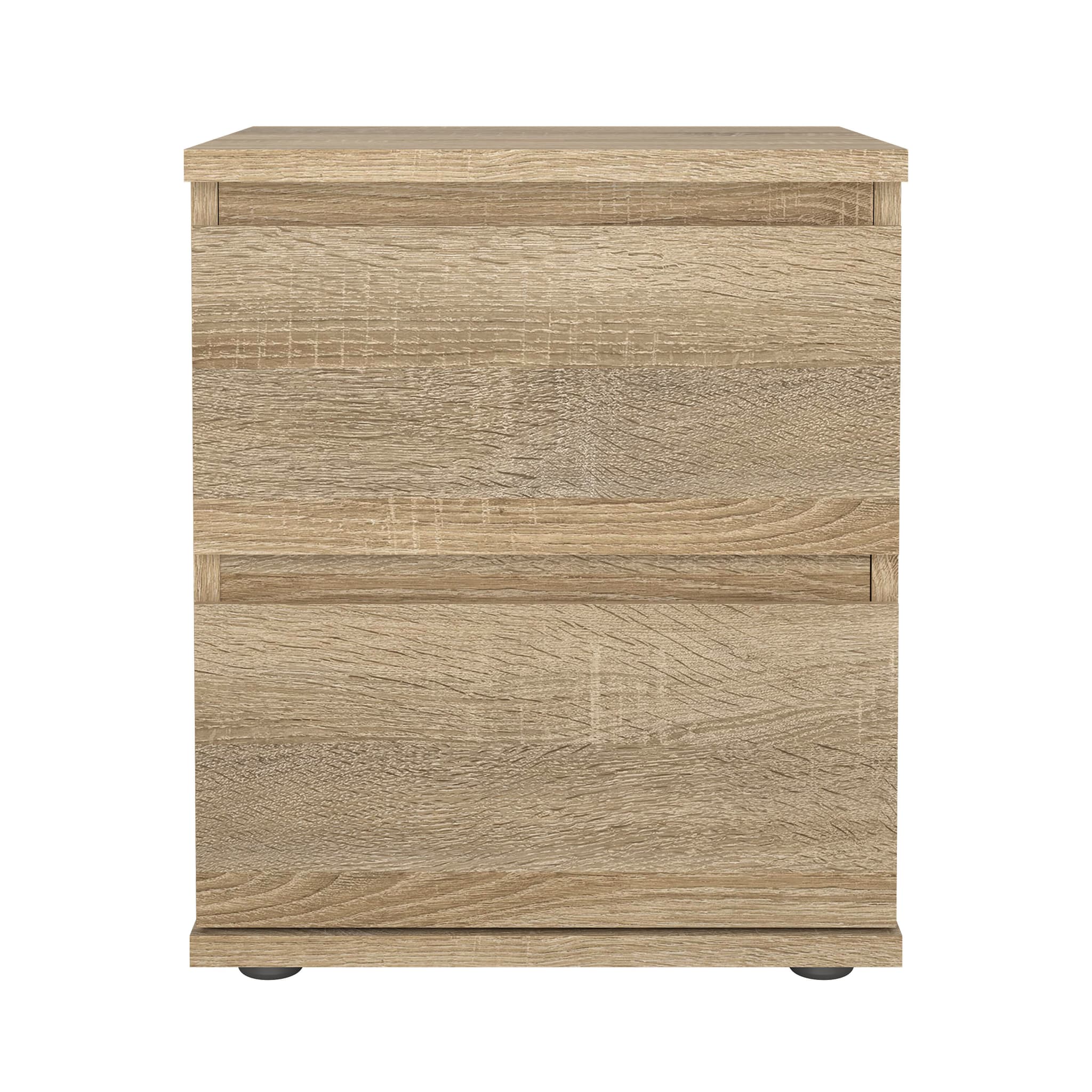 TVILUM Nova sängbord - naturfärgat kompositträ, ekstruktur, 2 lådor, fyrkantig, (48x34)