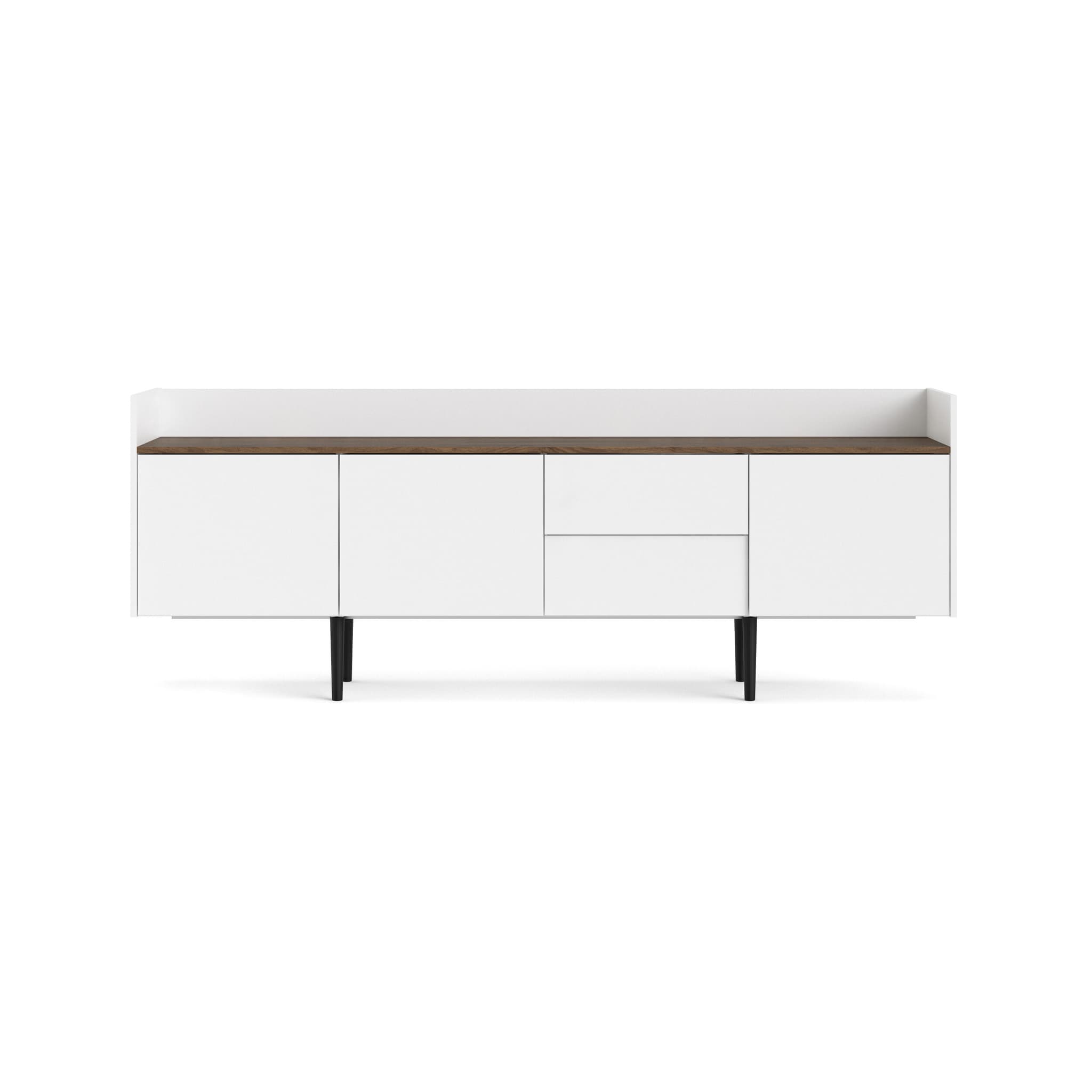 TVILUM Unit Stor Skänk - Vit / Valnöt / Naturfärgad Träkomposit (73 x 196 cm)