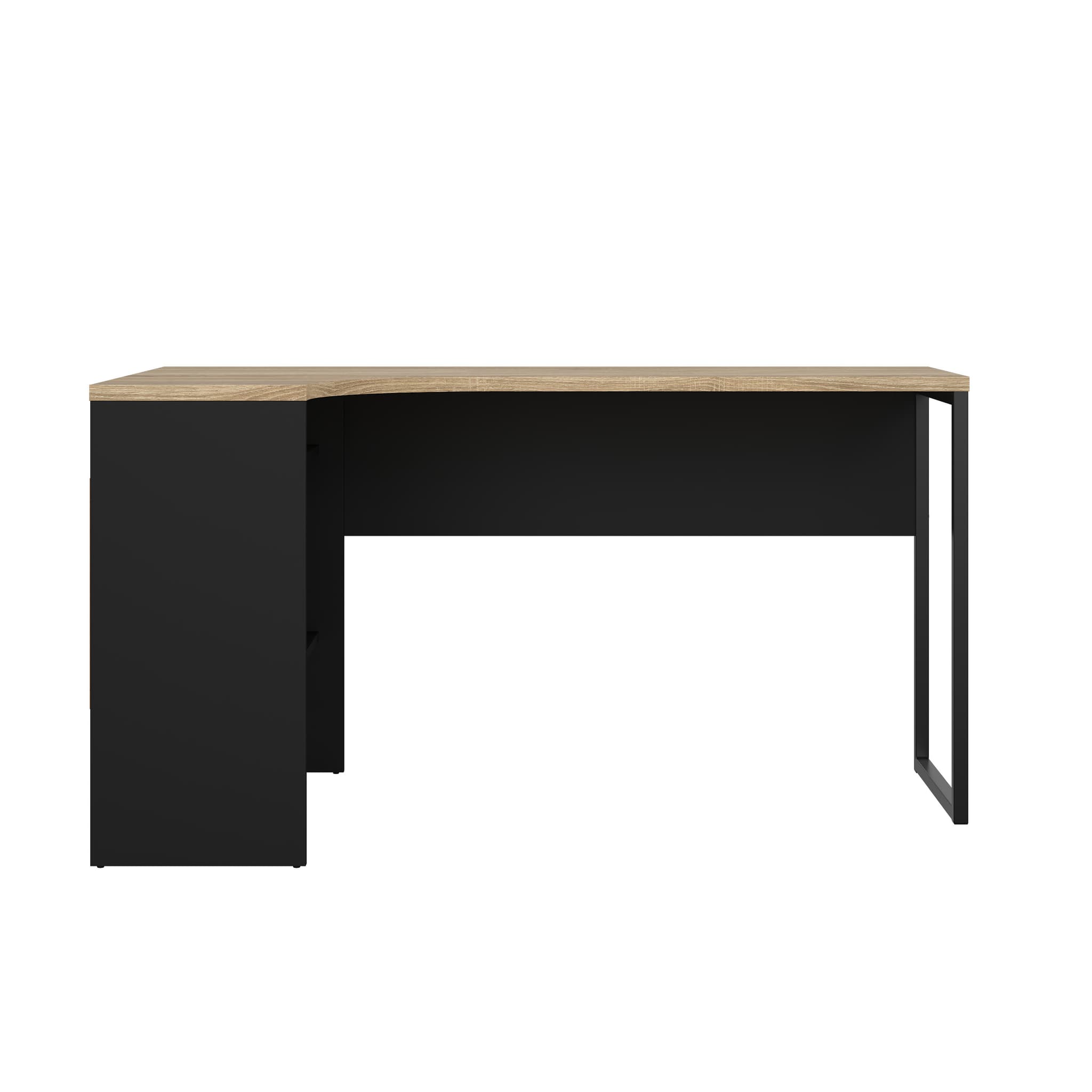 TVILUM Function Plus Hörnskrivbord - Mattsvart / Ekstomme, med 2 Lådor