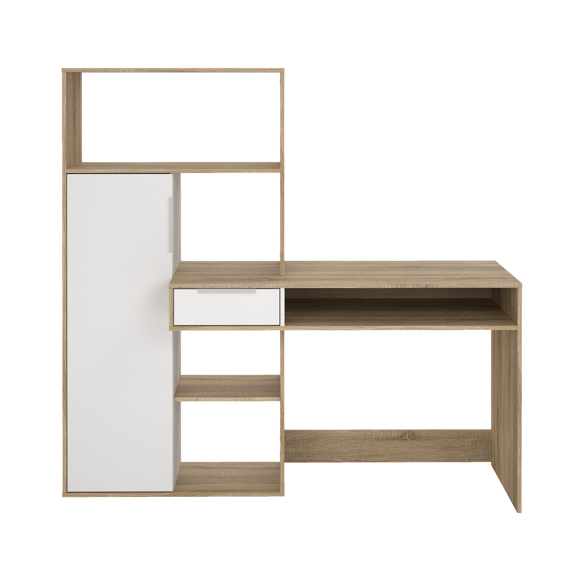 TVILUM Function Plus Skrivbord - Ekstomme / Vit, med 1 Lucka och 1 Låda