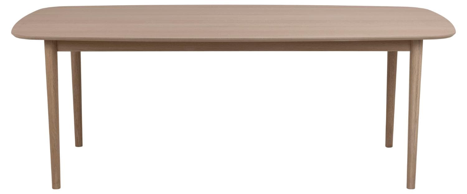 ACT NORDIC Aston matbord, med utdrag - vitpigmenterad ekfaner och ek (210x100)