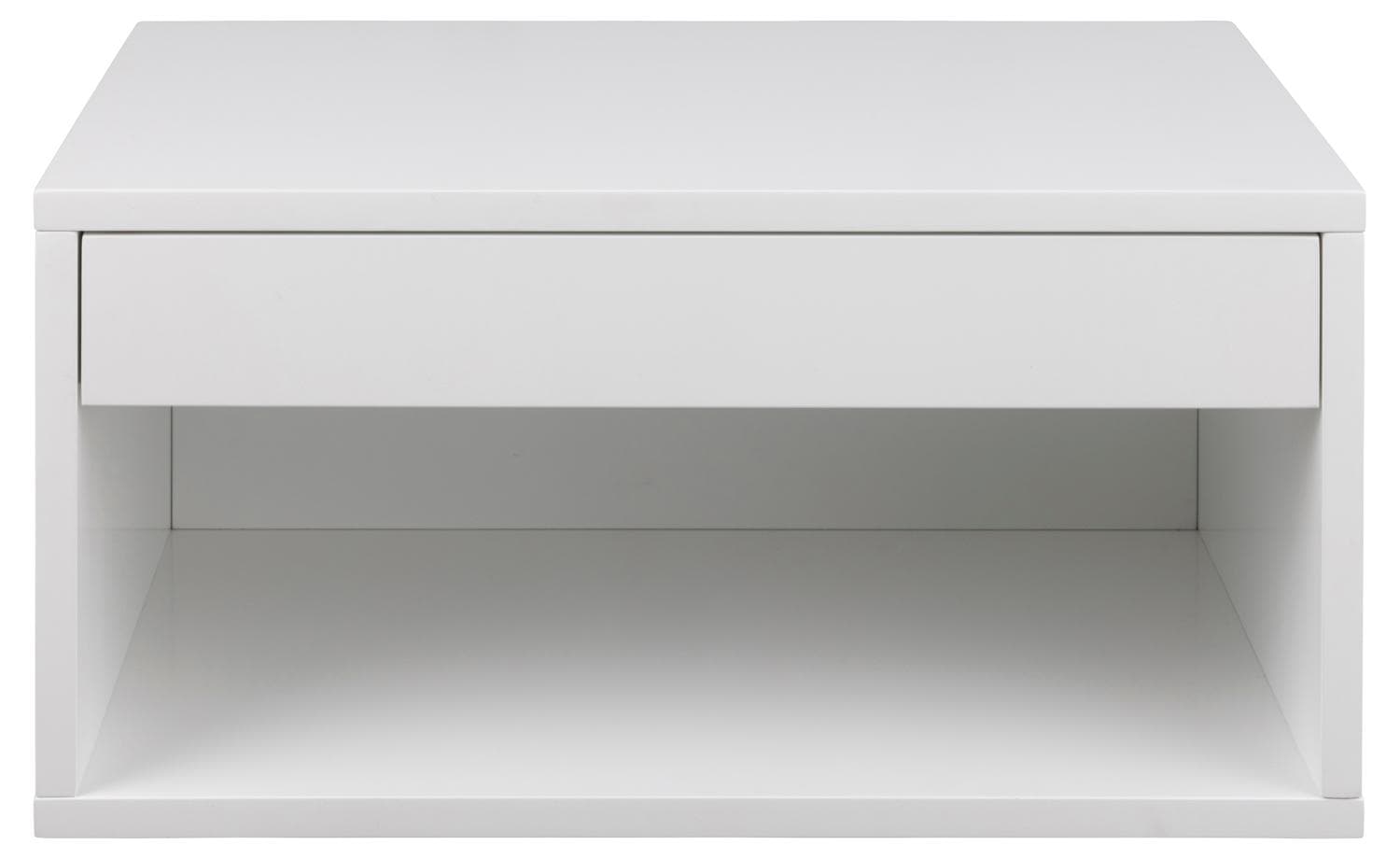 ACT NORDIC Cholet vägghängt sängbord, w. 1 hylla och 1 låda - vit MDF (50x35)