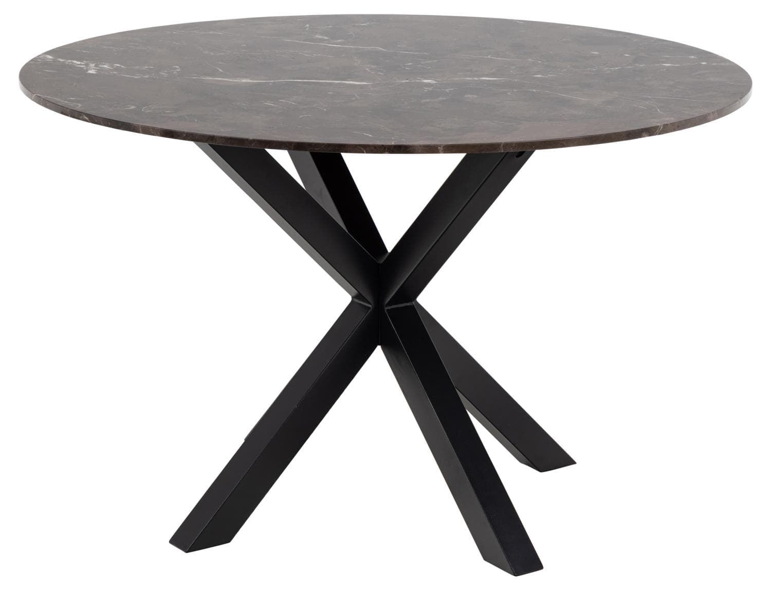 ACT NORDIC Heaven matbord, runt - brun Emperador marmor och svart metall (Ø120)