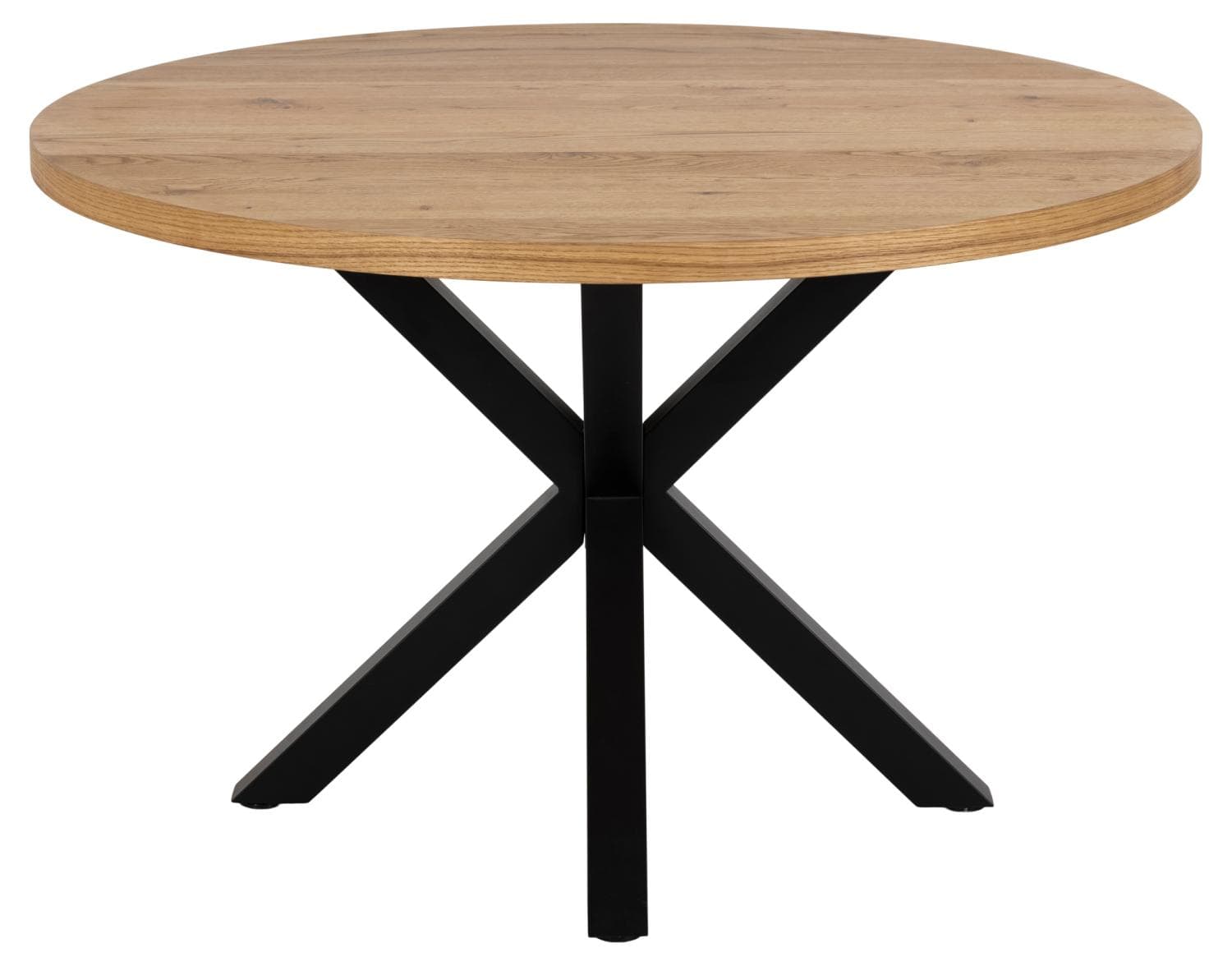 ACT NORDIC Heaven matbord, runt - naturlig vild ekfanér och svart metall (Ø120)
