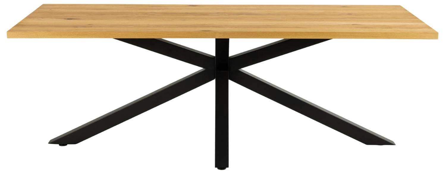 ACT NORDIC Heaven matbord, rektangulärt - naturlig vild ekfaner och svart metall (220x90)