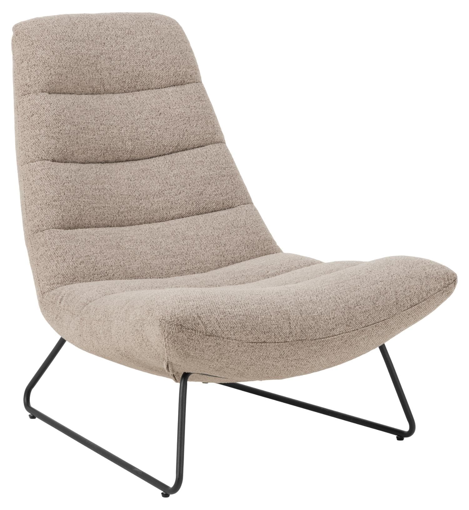 ACT NORDIC Milford fåtölj - beige tyg och svart metall