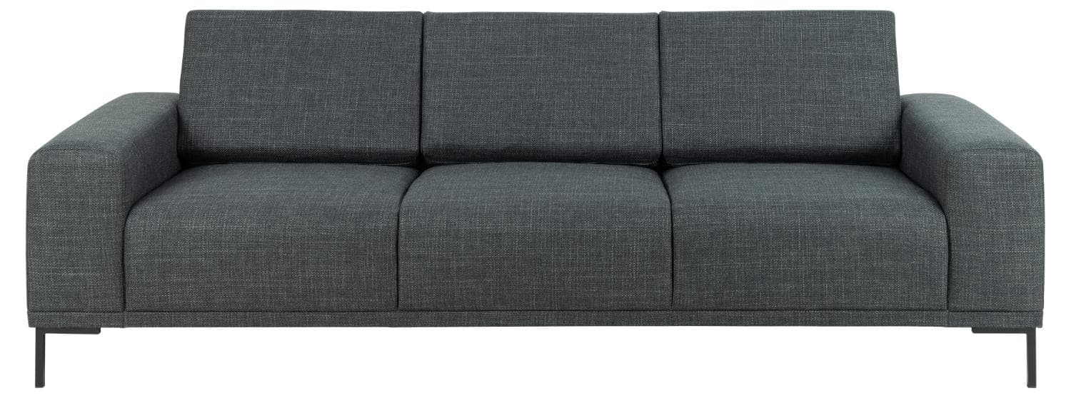 SOFFKONCEPT Noora 3-sits soffa - mörkgrått tyg och svart metall