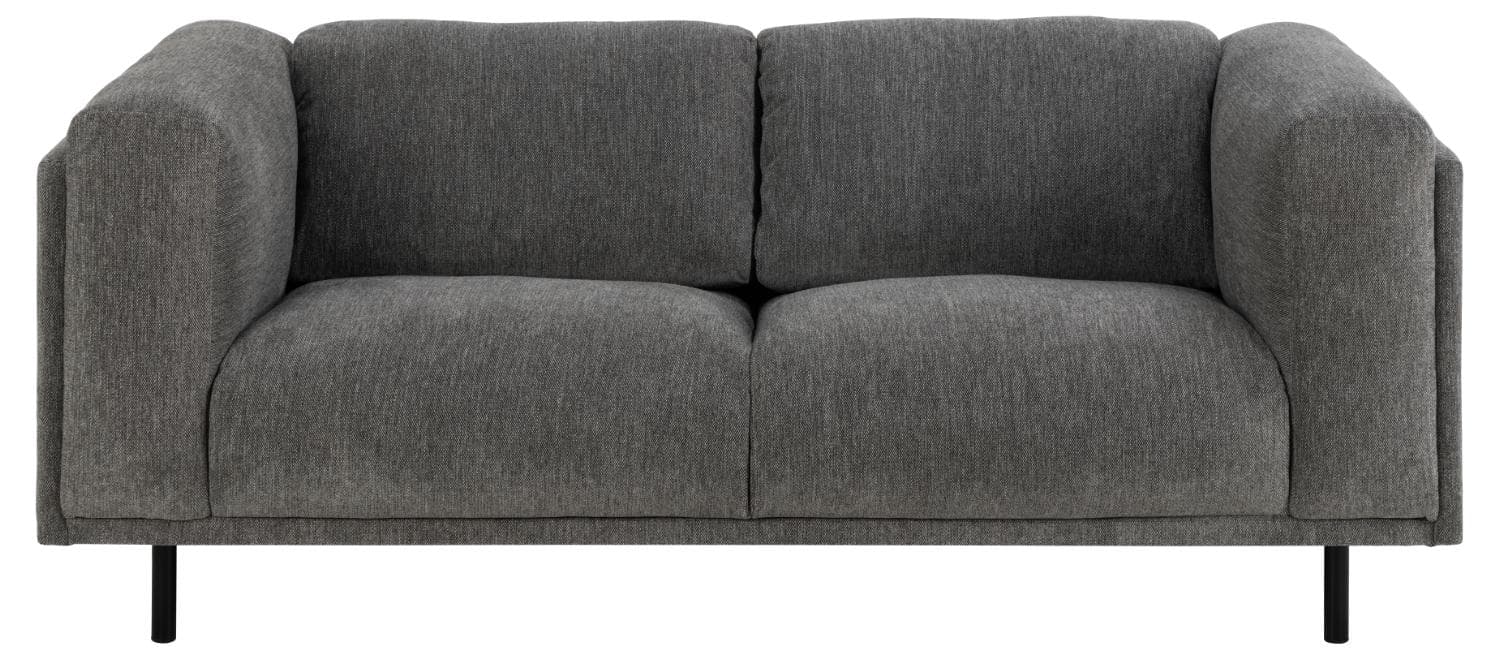 SOFFKONCEPT Elea 2,5 sits soffa - antracitgrått tyg och svart metall