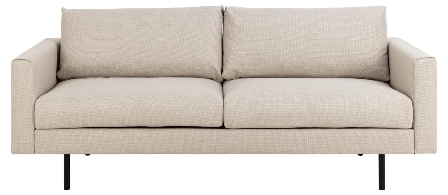 SOFFKONCEPT Toril 3-sits soffa - beige tyg och svart metall