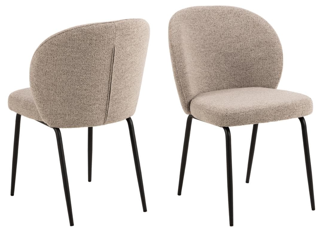 ACT NORDIC Patricia matstol - beige tyg och svart stål