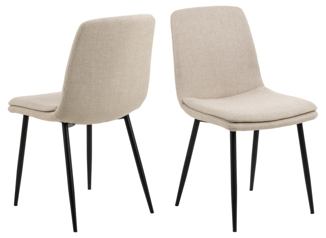 ACT NORDIC Becca matstol - beige tyg och svart stål