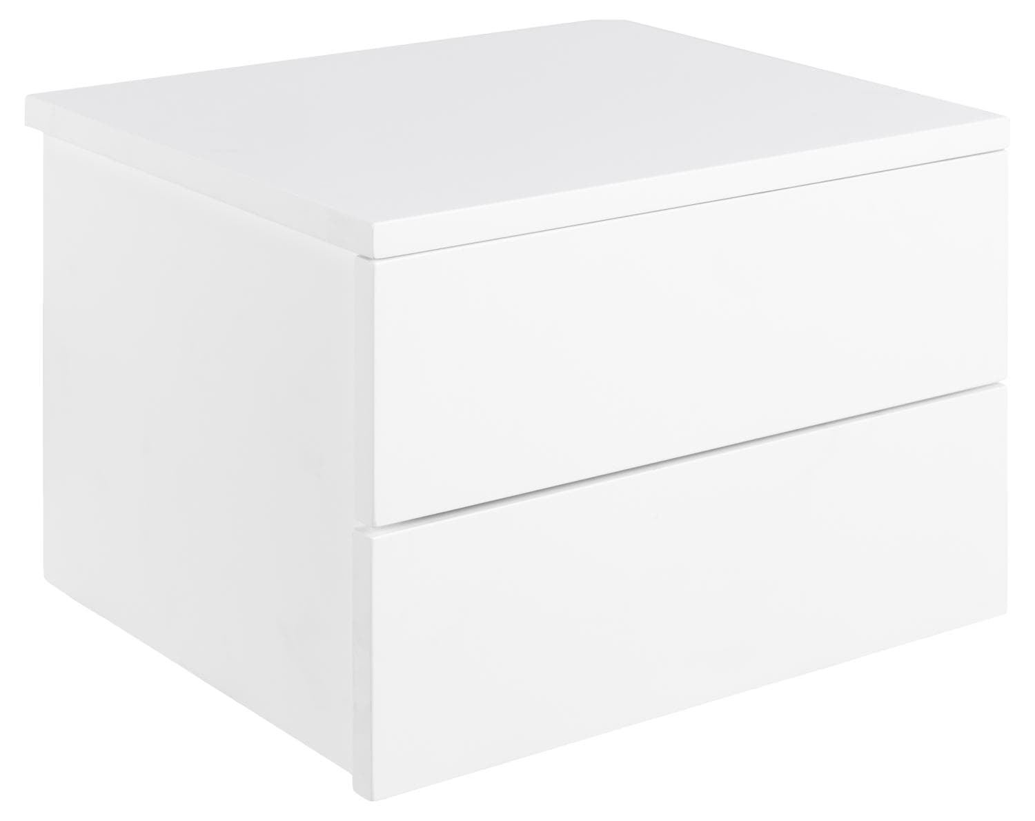 ACT NORDIC Avignon vägghängt sängbord, m. 2 lådor - vit MDF (37x32)