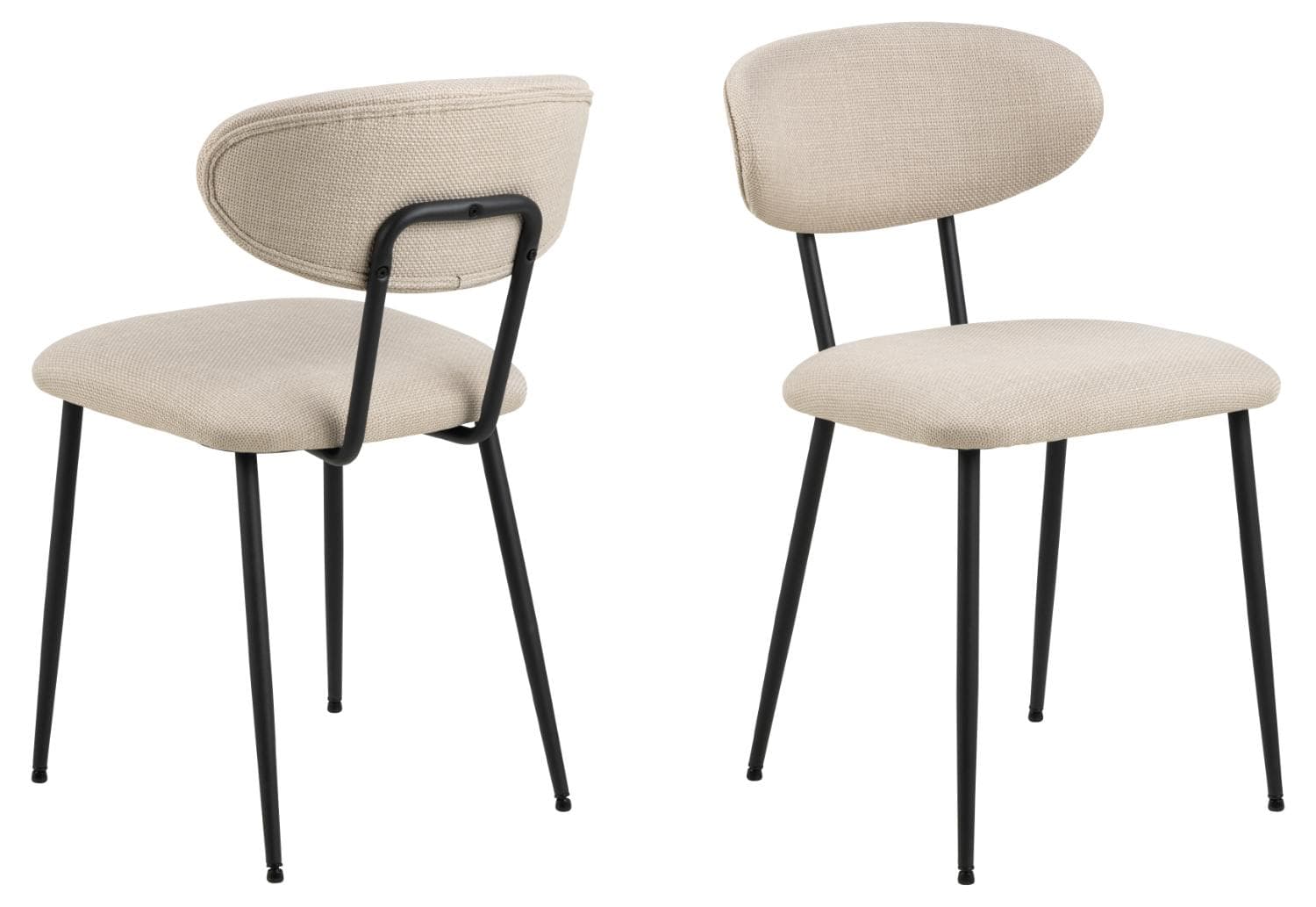 ACT NORDIC Denise matstol - beige tyg och svart stål