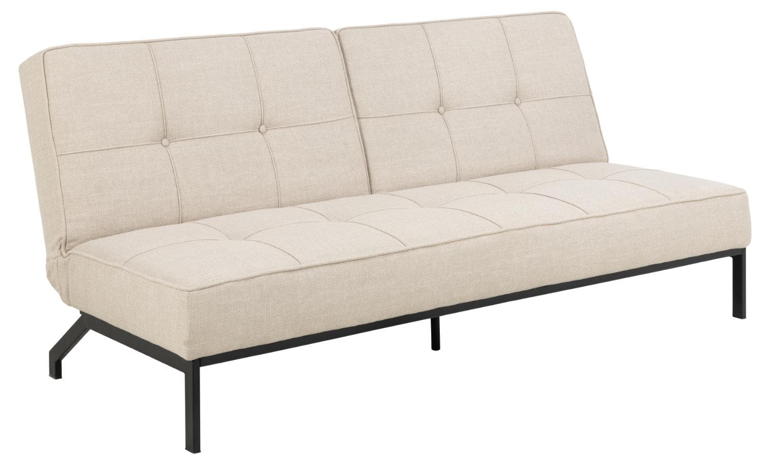 ACT NORDIC Perugia bäddsoffa - beige tyg och svart stål