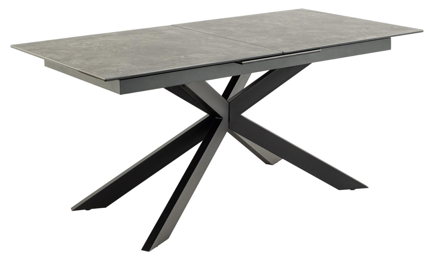 ACT NORDIC Irwine matbord, m. 1 extra platta - svart keramik|glas och svart stål (168/210x90)