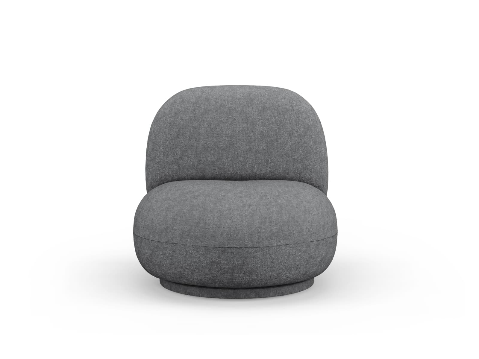 MICADONI Chuck snurrstol, 1 sits - grå chenille och svart plast