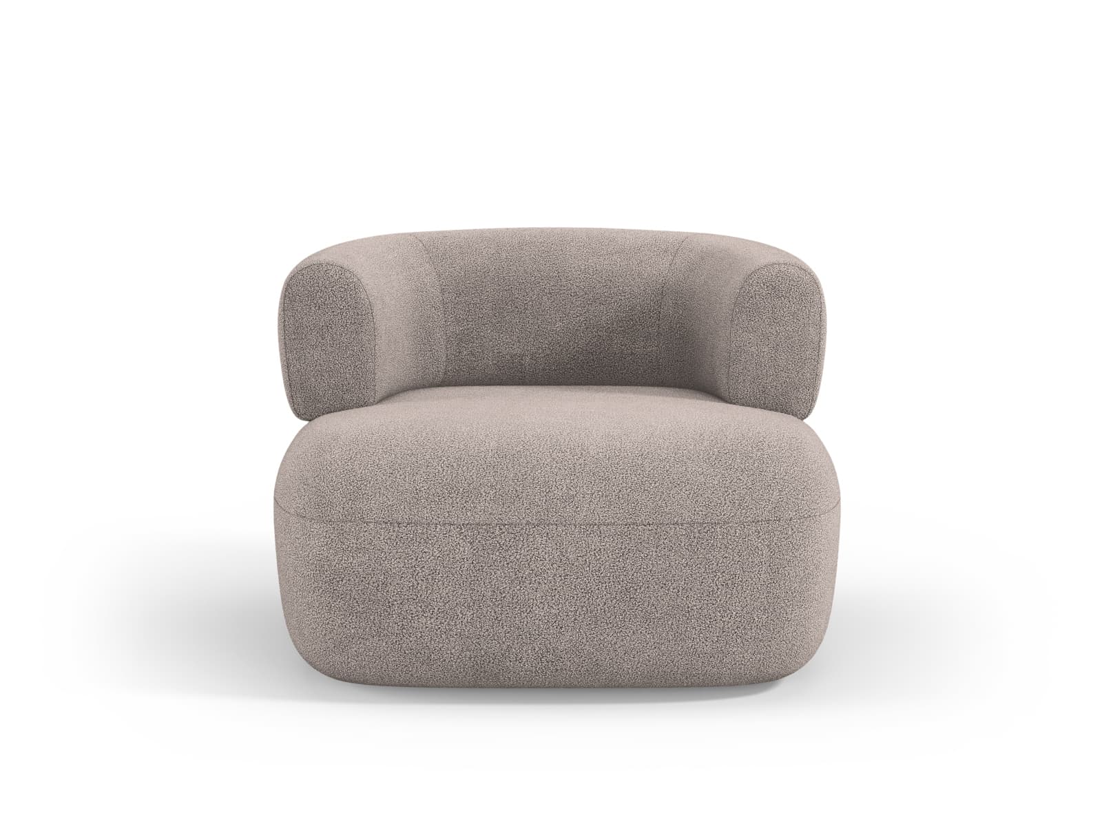 MICADONI Jenny fåtölj, m armstöd, 1 sits - brun bouclé och svart plast