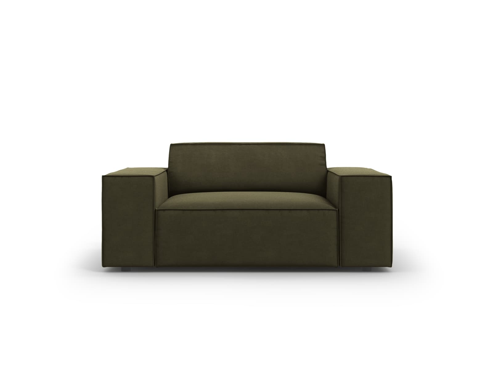 MICADONI Jodie fåtölj, m armstöd, 1 sits - grön sammet och svart plast
