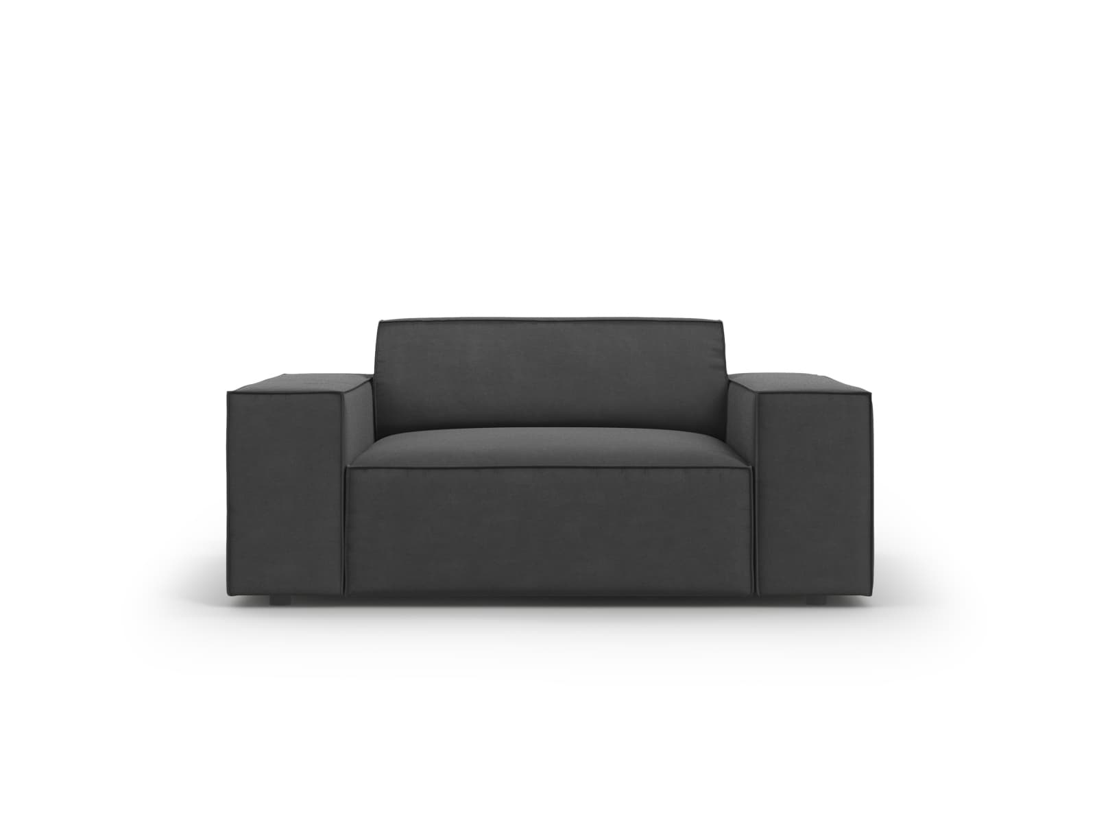 MICADONI Jodie fåtölj, m armstöd, 1 sits - grå sammet och svart plast