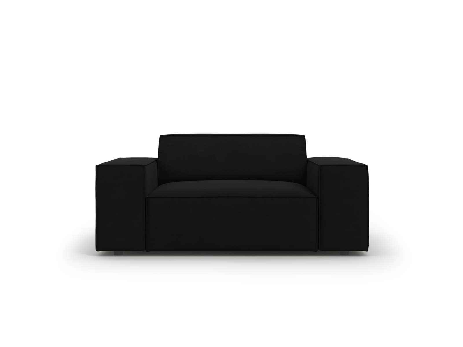 MICADONI Jodie fåtölj, m armstöd, 1 sits - svart sammet och svart plast