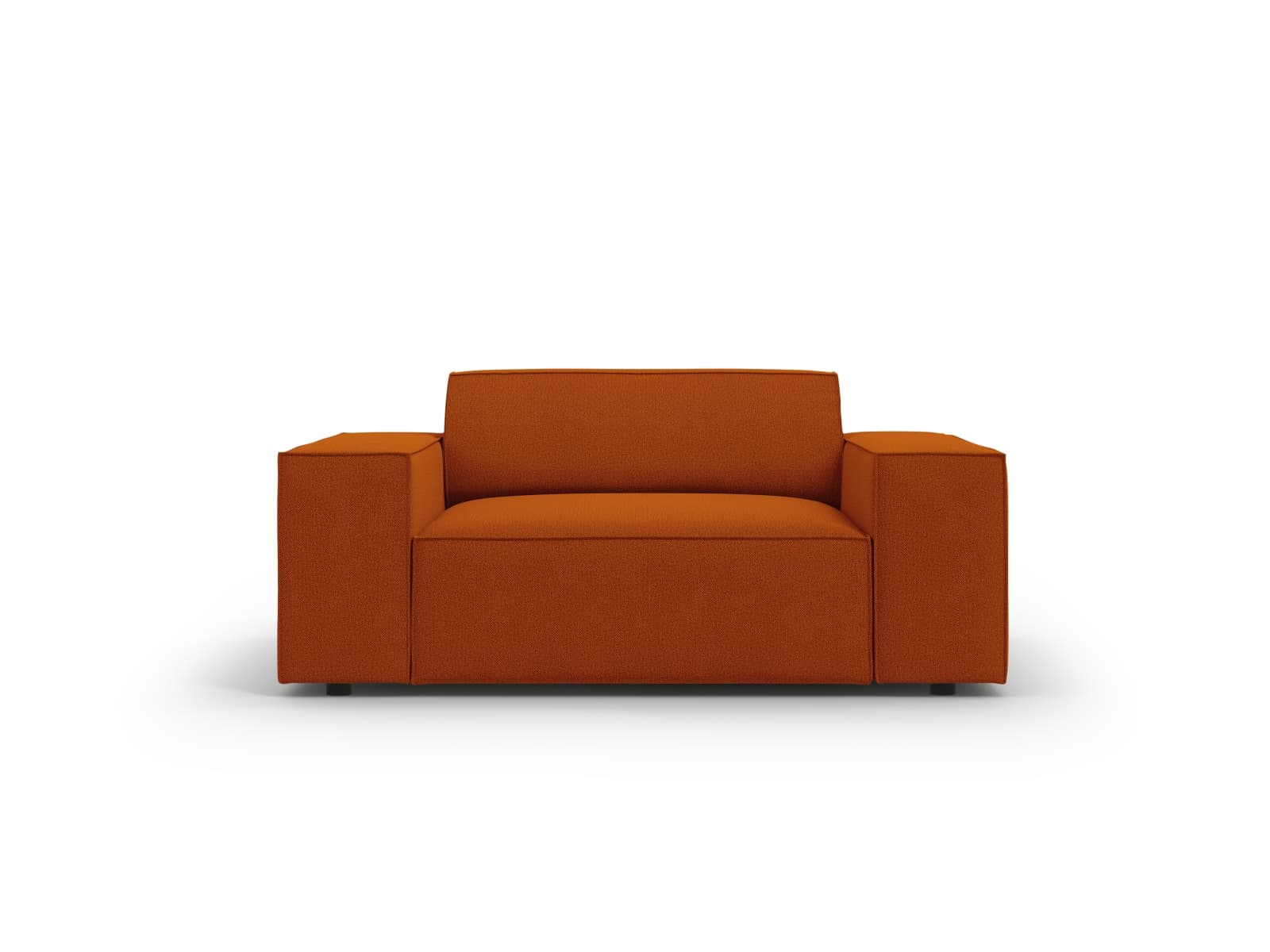 MICADONI Jodie fåtölj, med armstöd, 1 sits - orange tyg och svart plast