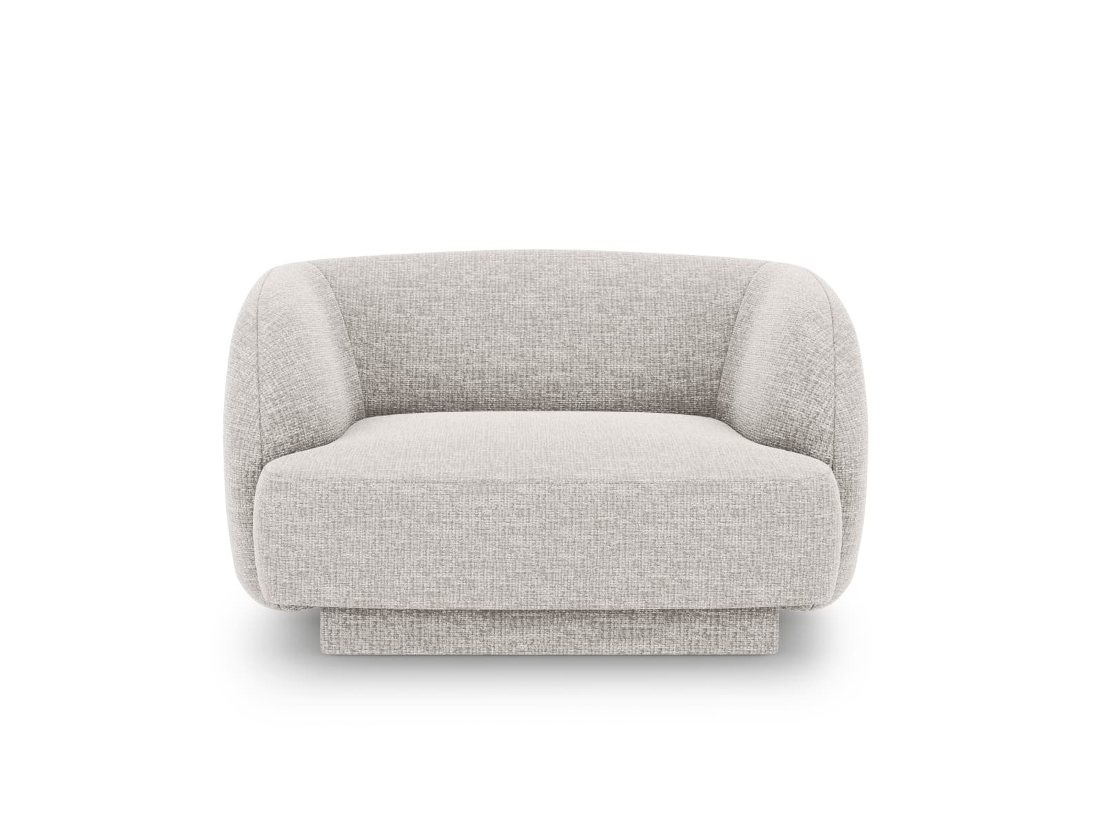 MICADONI Miley fåtölj, med armstöd, 1 sits - grå chenille och svart plast