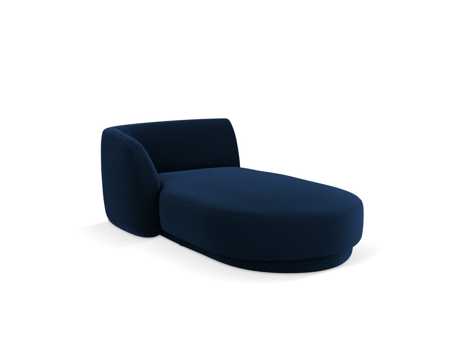 MICADONI Miley schäslong, vänster - blå sammet och svart plast (150x95x70)