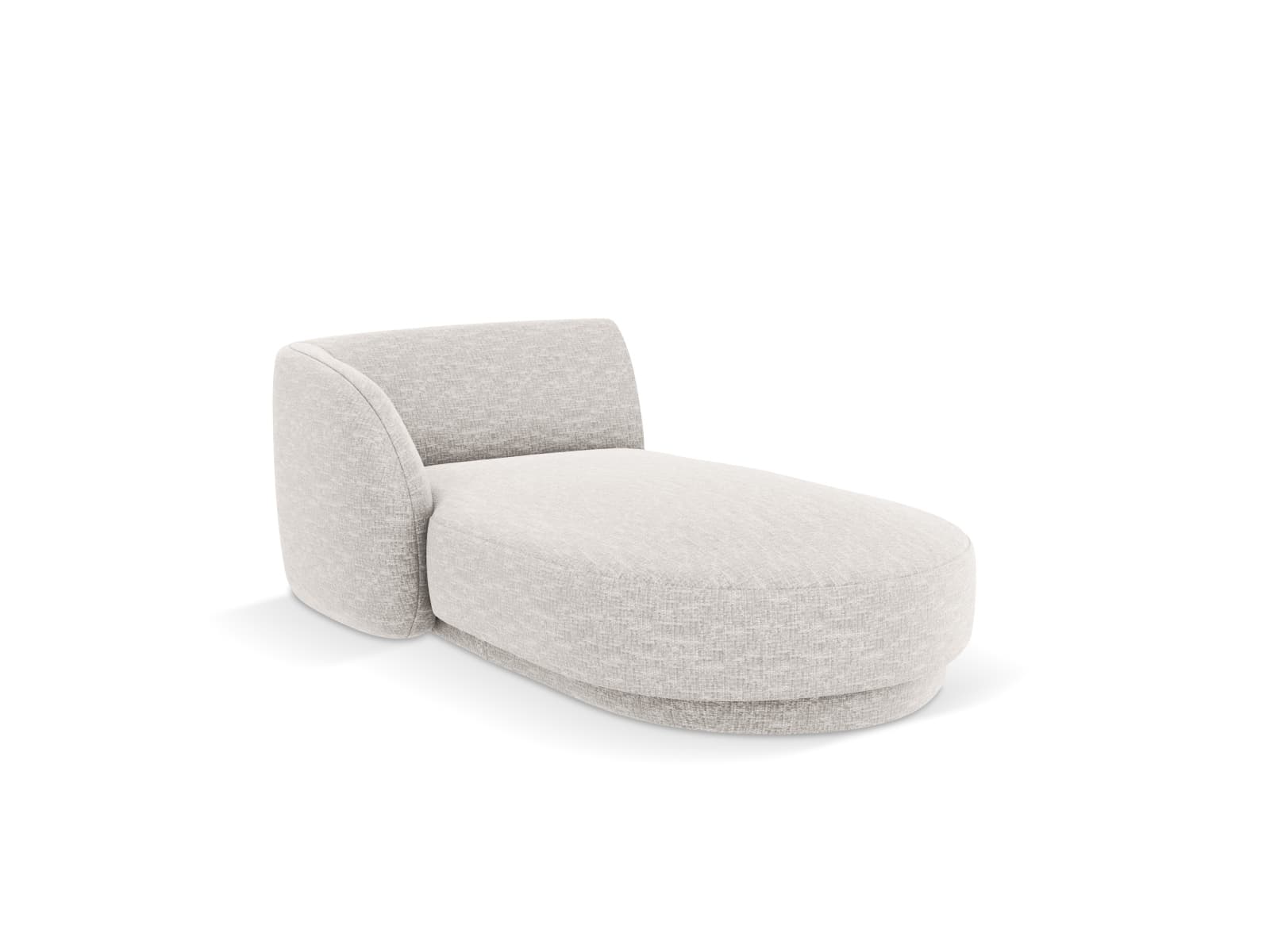 MICADONI Miley schäslong, vänster - grå chenille och svart plast (150x95x70)