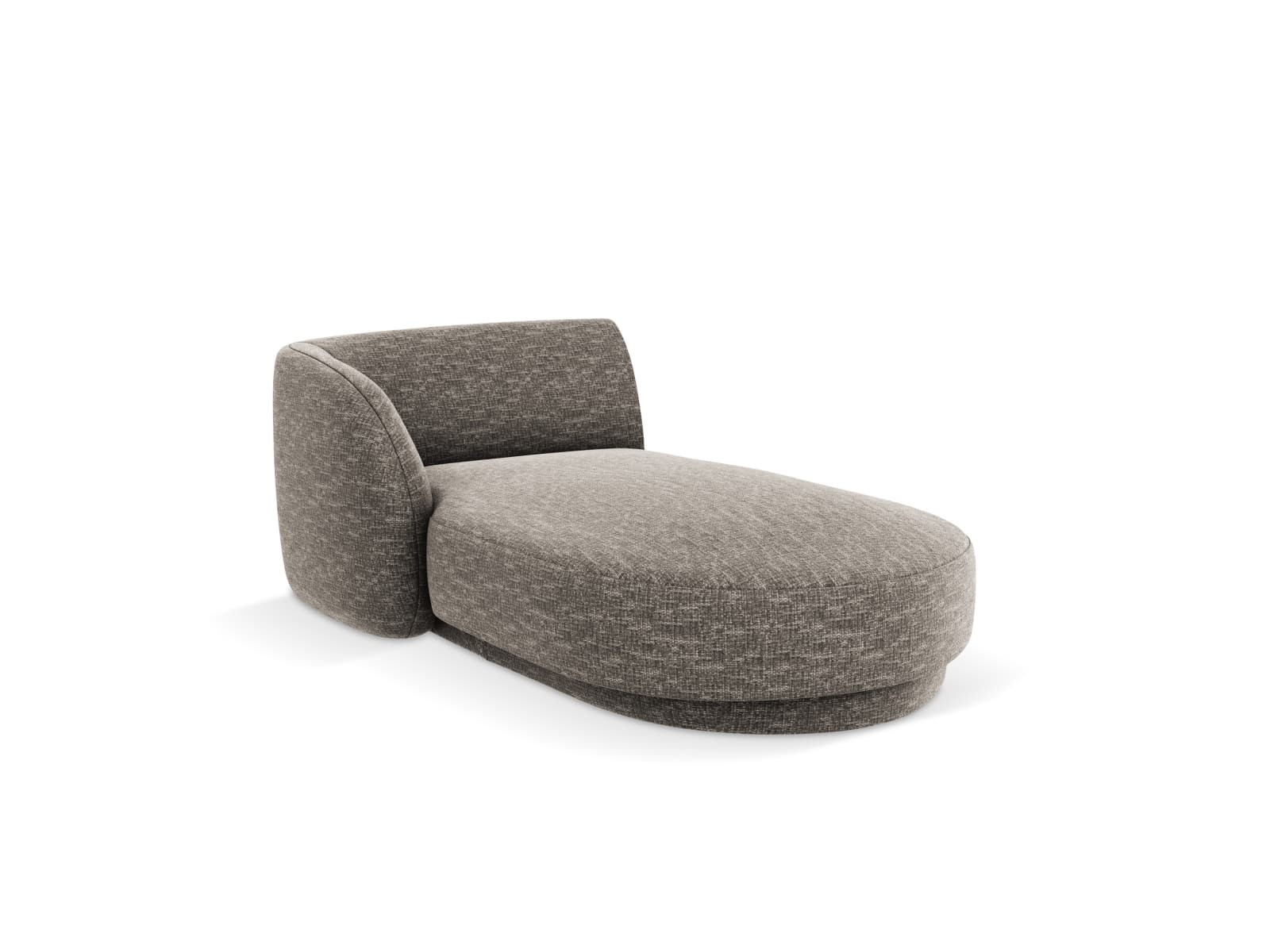 MICADONI Miley schäslong, vänster - grå chenille och svart plast (150x95x70)