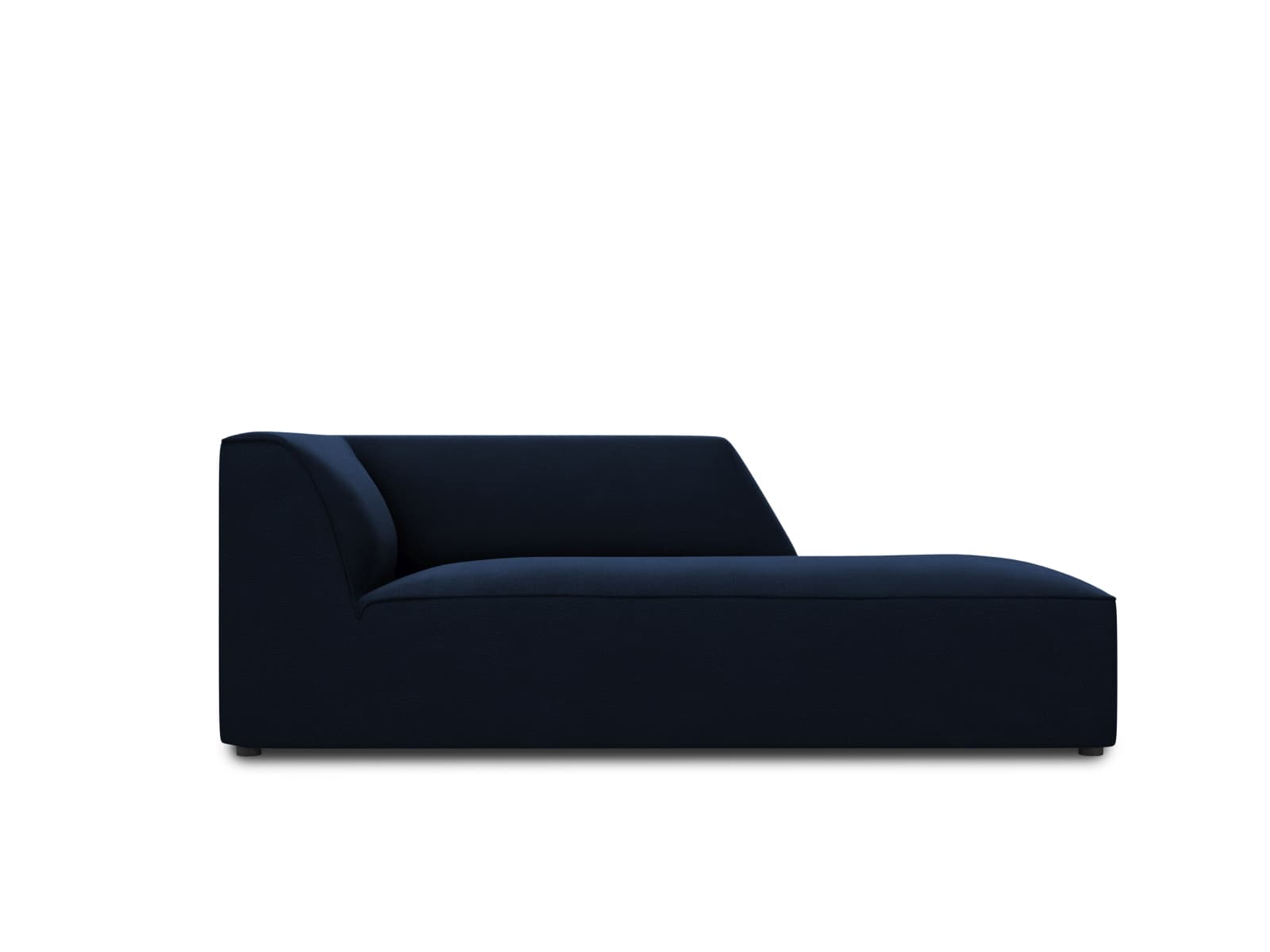 MICADONI Ruby schäslong, höger - blå sammet och svart plast (180x93x69)